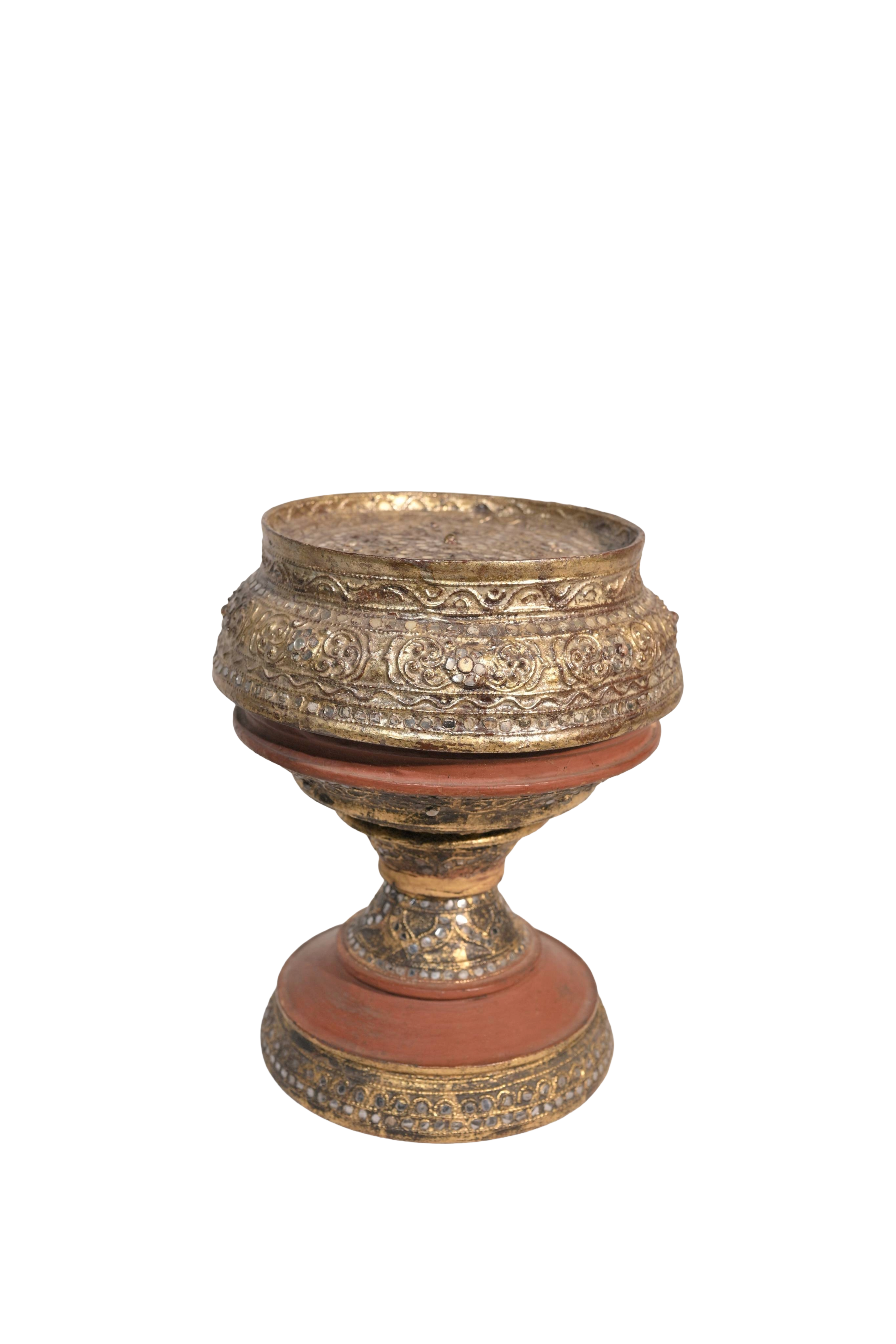 Gilded Pedestal Decorative Bowl
