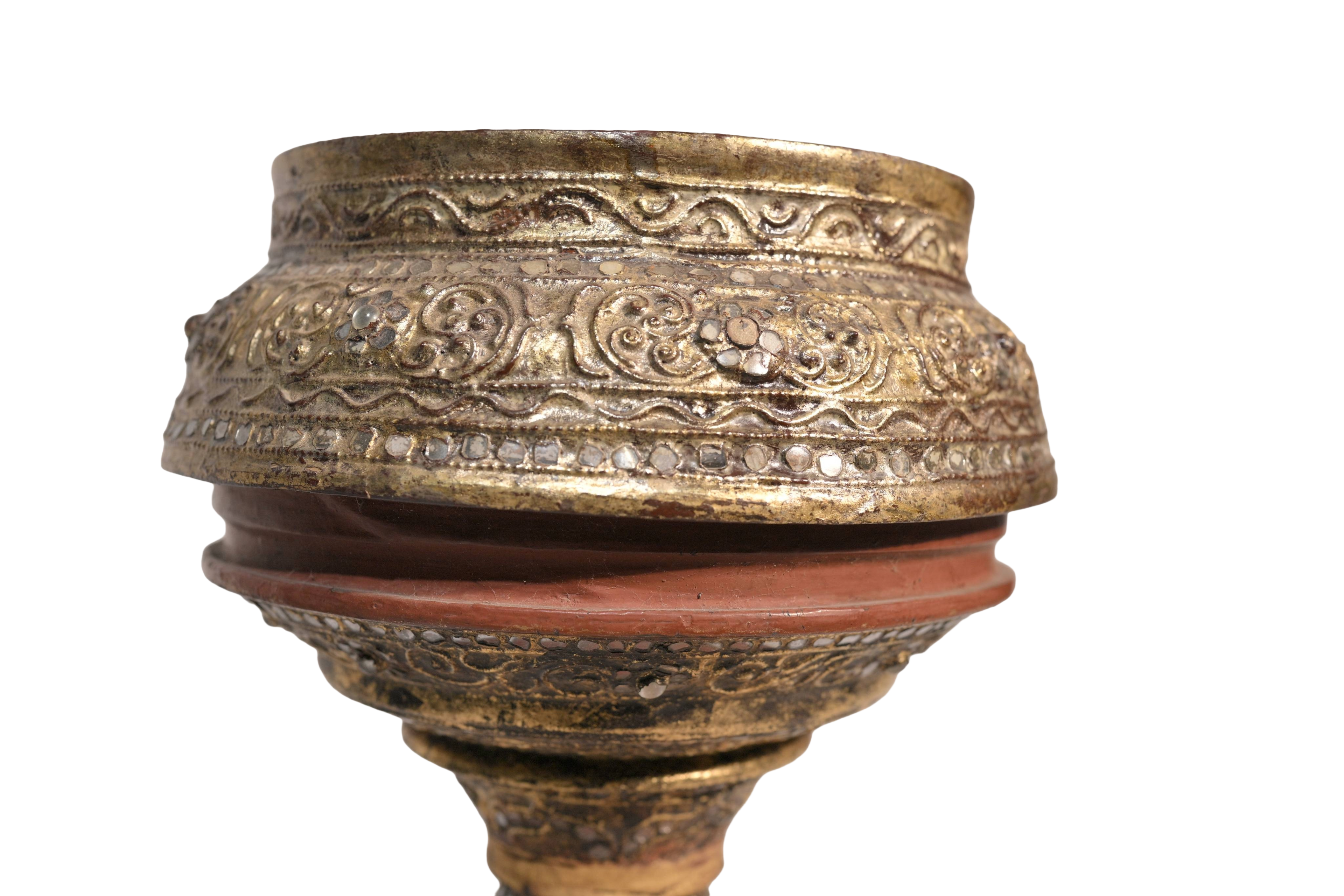 Gilded Pedestal Decorative Bowl