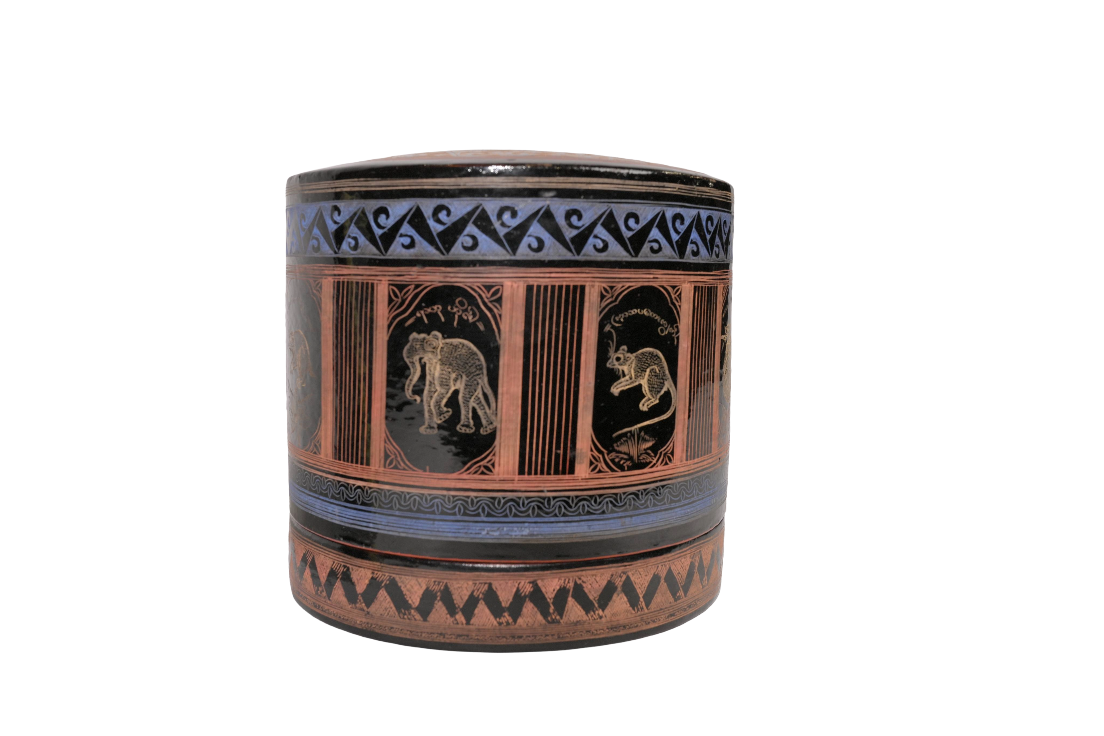 Painted Wooden Nesting Box Set