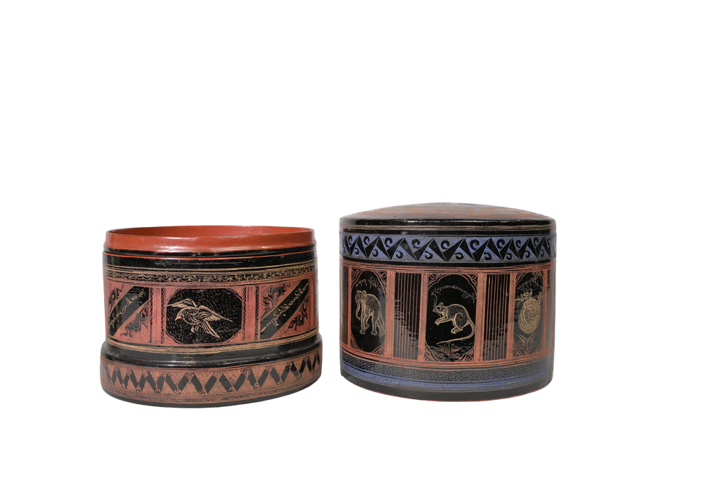Painted Wooden Nesting Box Set