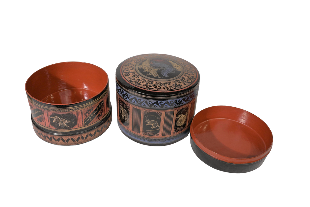 Painted Wooden Nesting Box Set