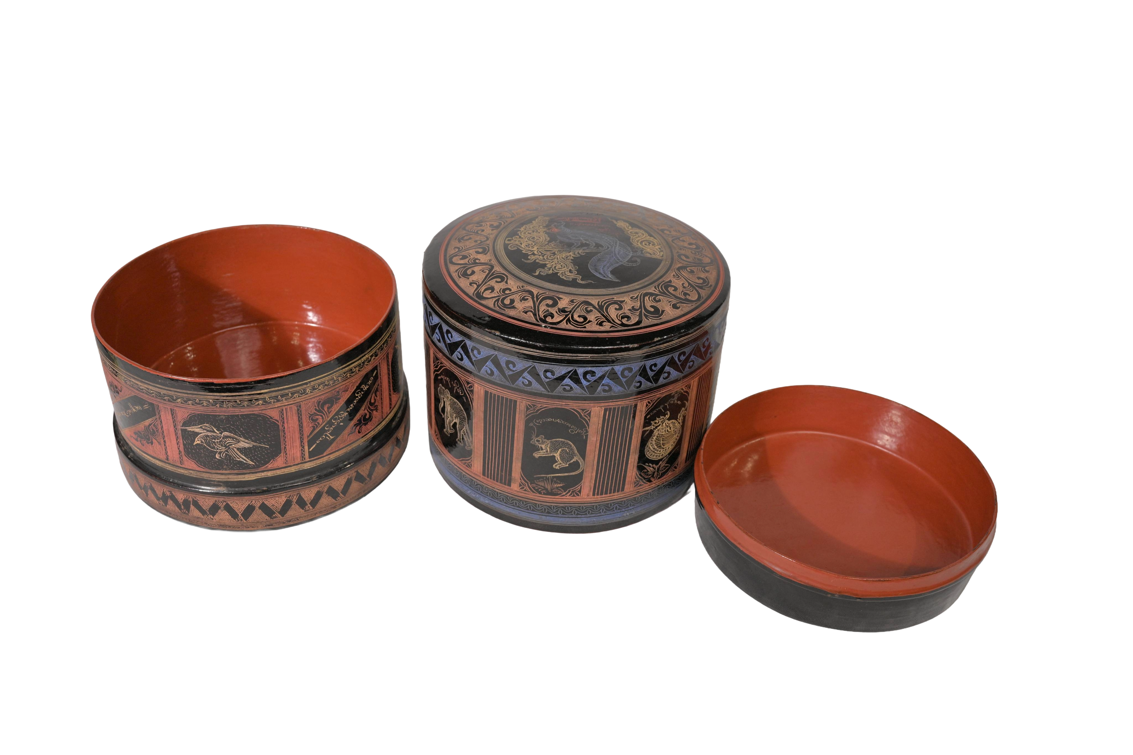 Painted Wooden Nesting Box Set