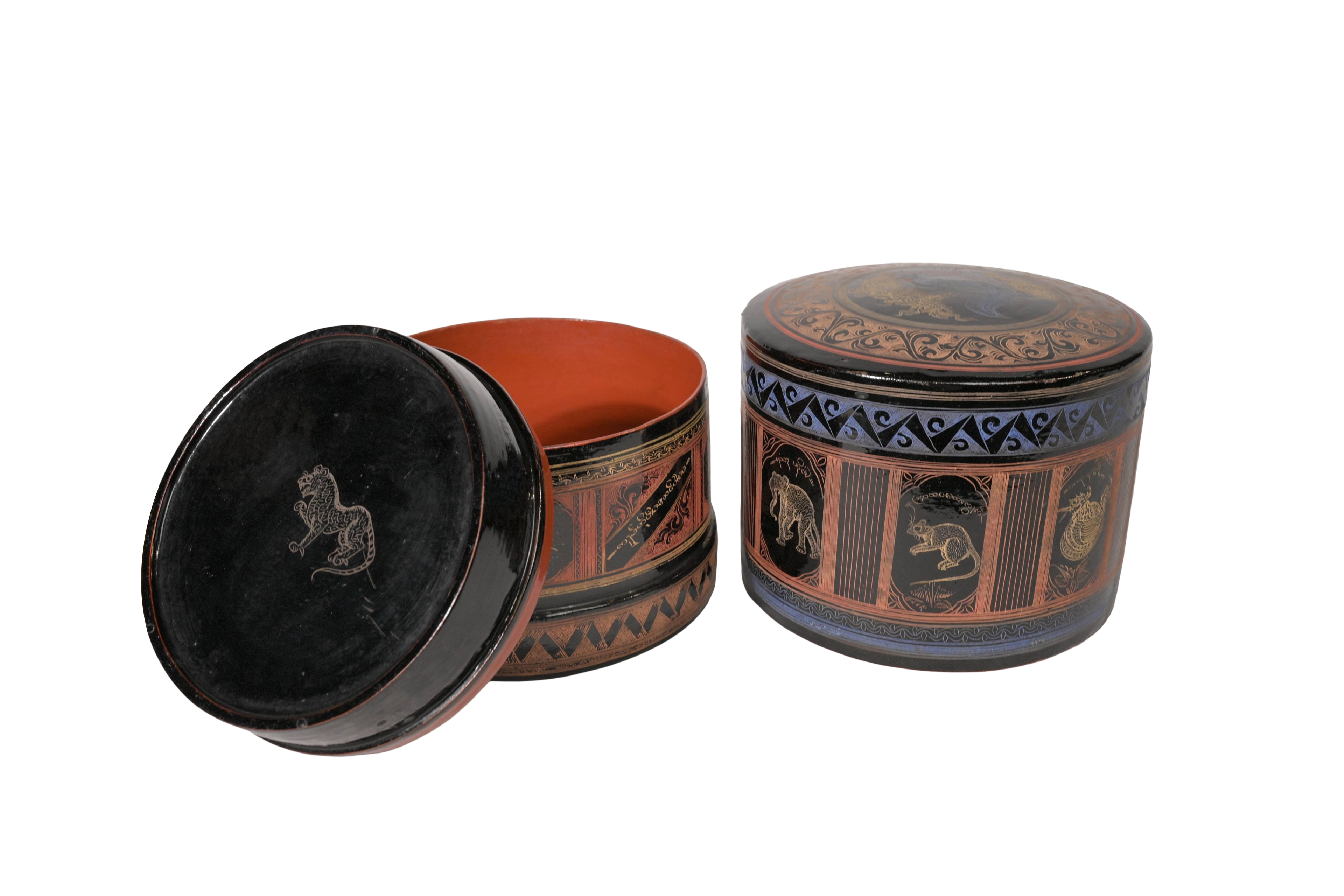 Painted Wooden Nesting Box Set