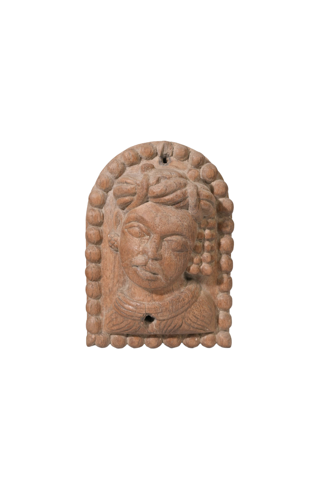 Carved Wooden Face Relief Panel