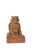 Sacred Guardian Bull with Devotee Figure