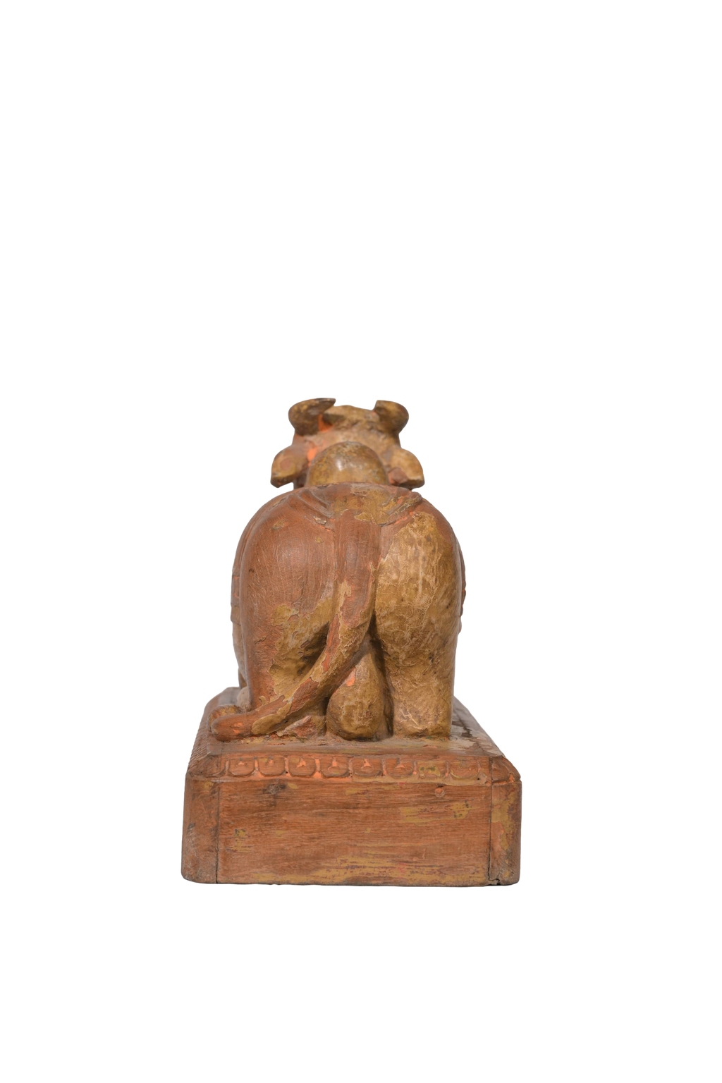 Sacred Guardian Bull with Devotee Figure