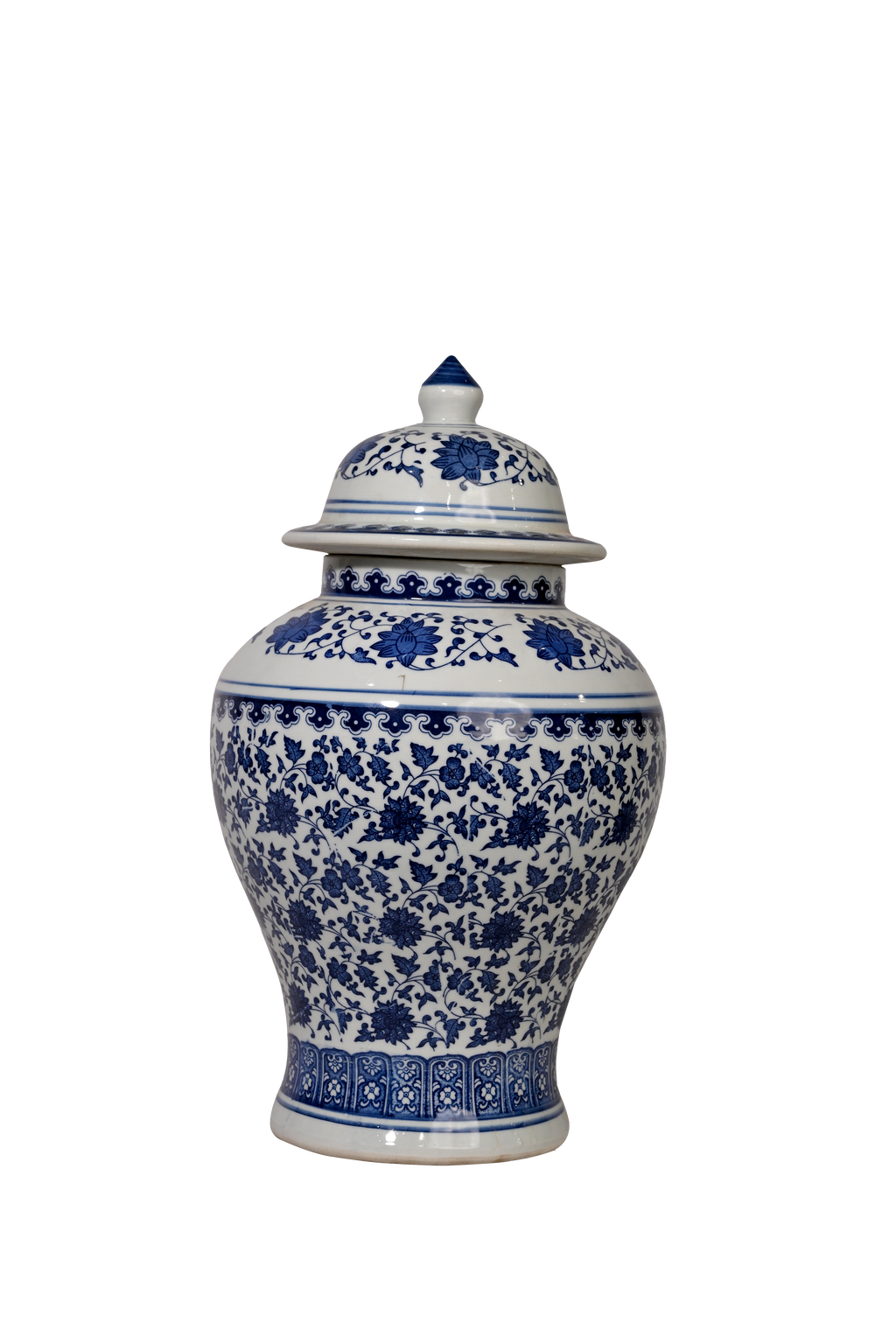 Blue White Porcelain Temple Jar