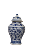 Blue White Porcelain Temple Jar