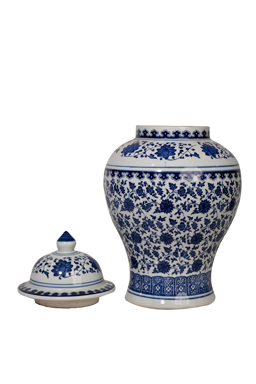 Blue White Porcelain Temple Jar