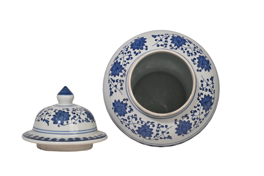 Blue White Porcelain Temple Jar