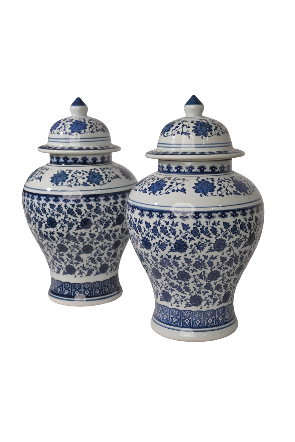 Blue White Porcelain Temple Jar