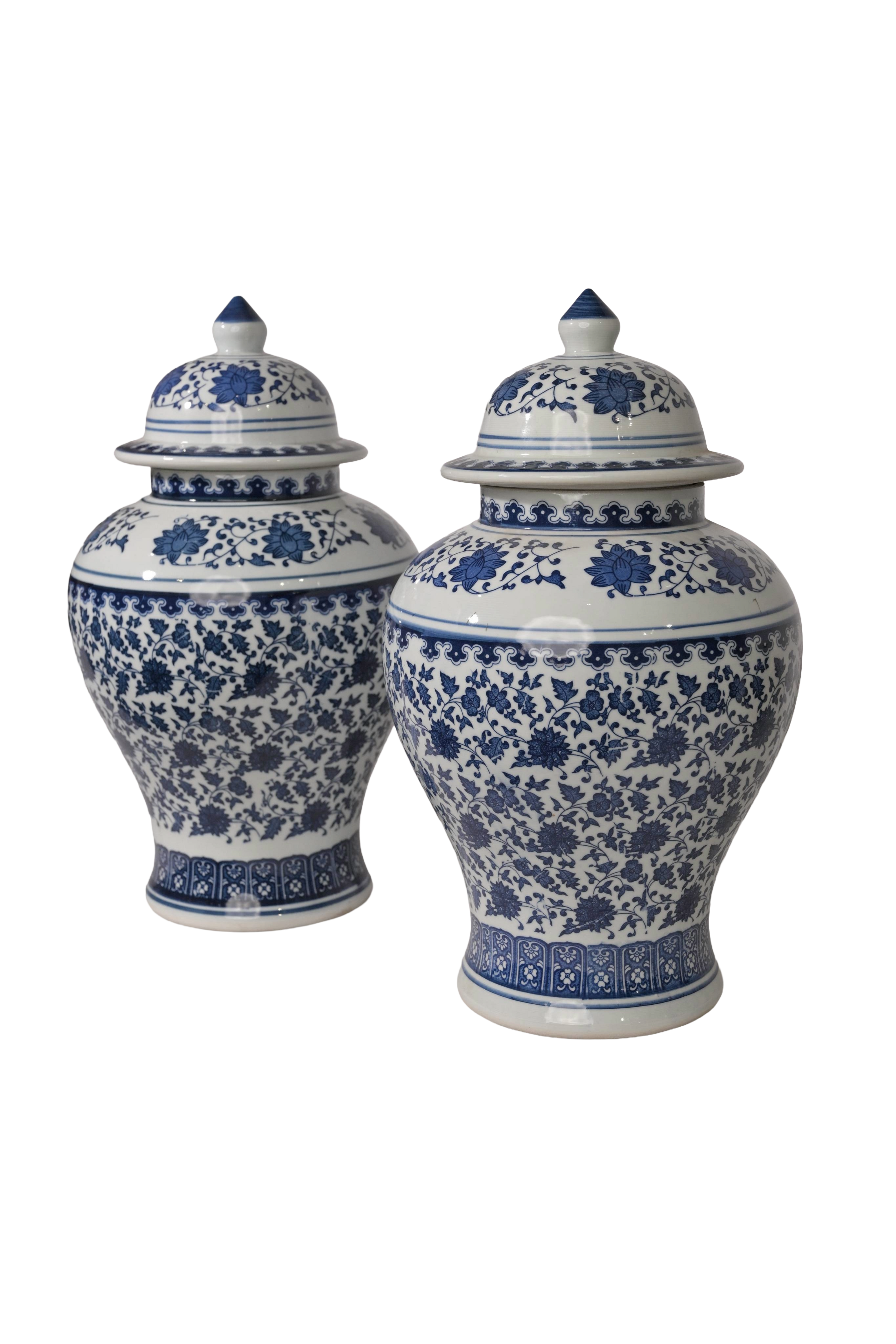 Blue White Porcelain Temple Jar
