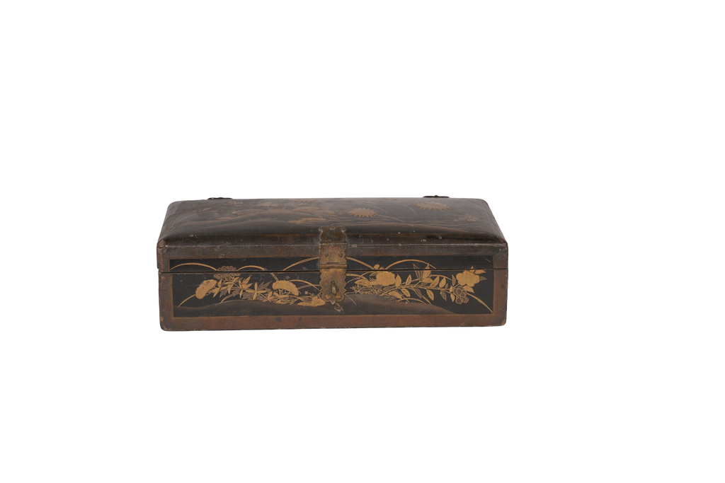 Antique Floral Painted Storage Box