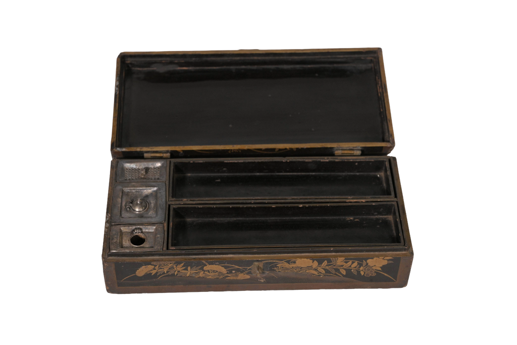 Antique Floral Painted Storage Box