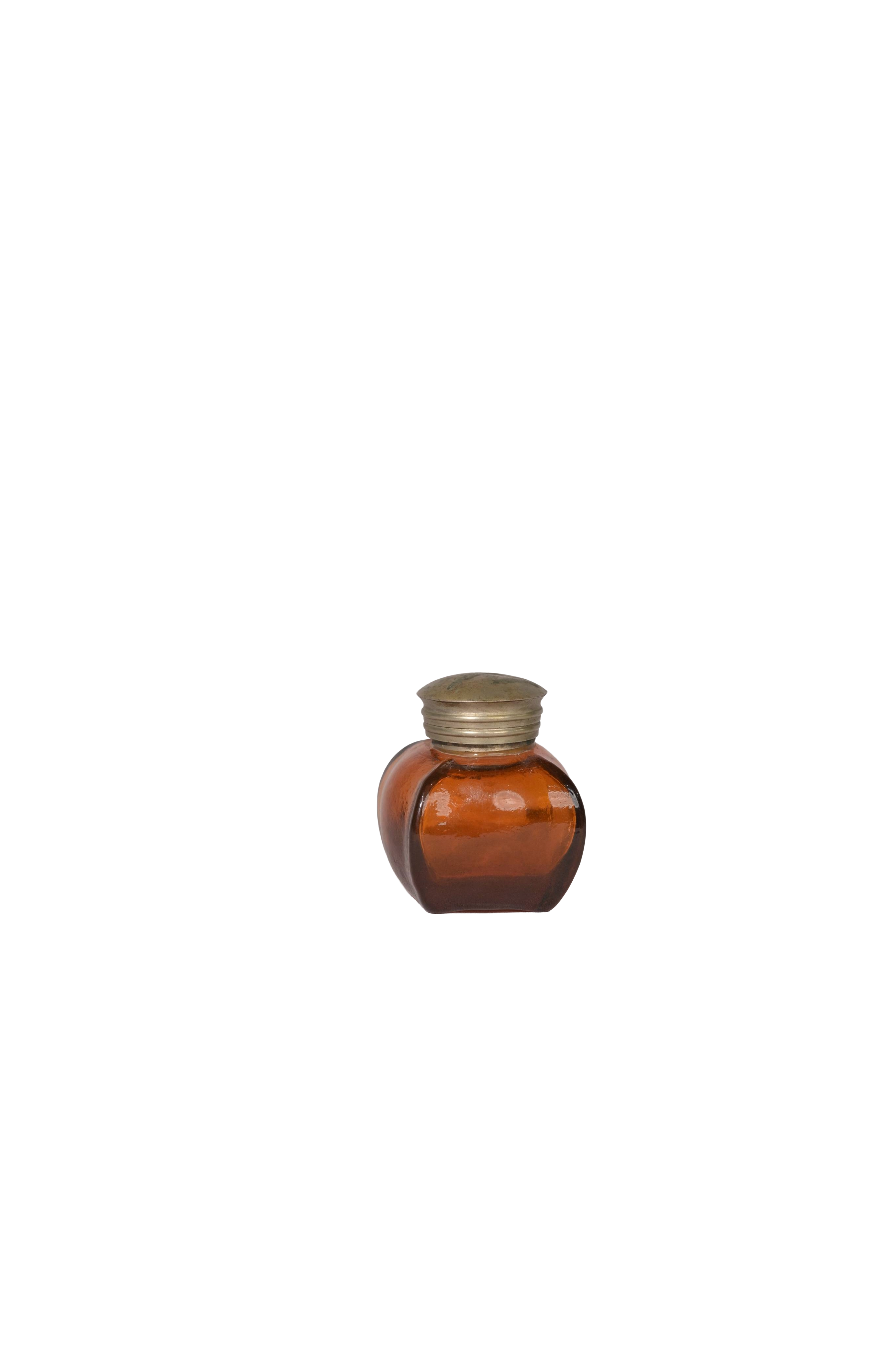 Vintage Amber Glass Perfume Bottle