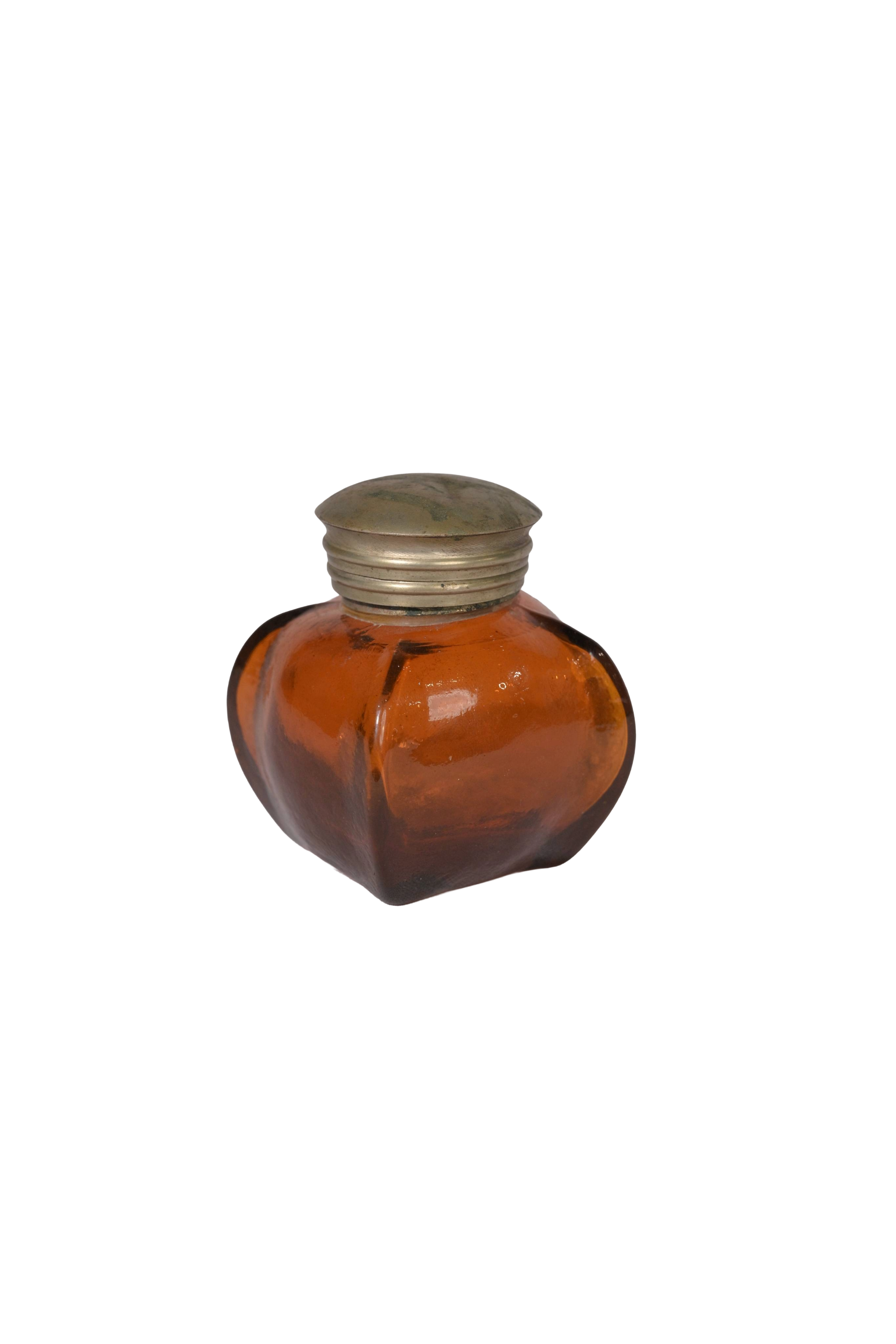 Vintage Amber Glass Perfume Bottle