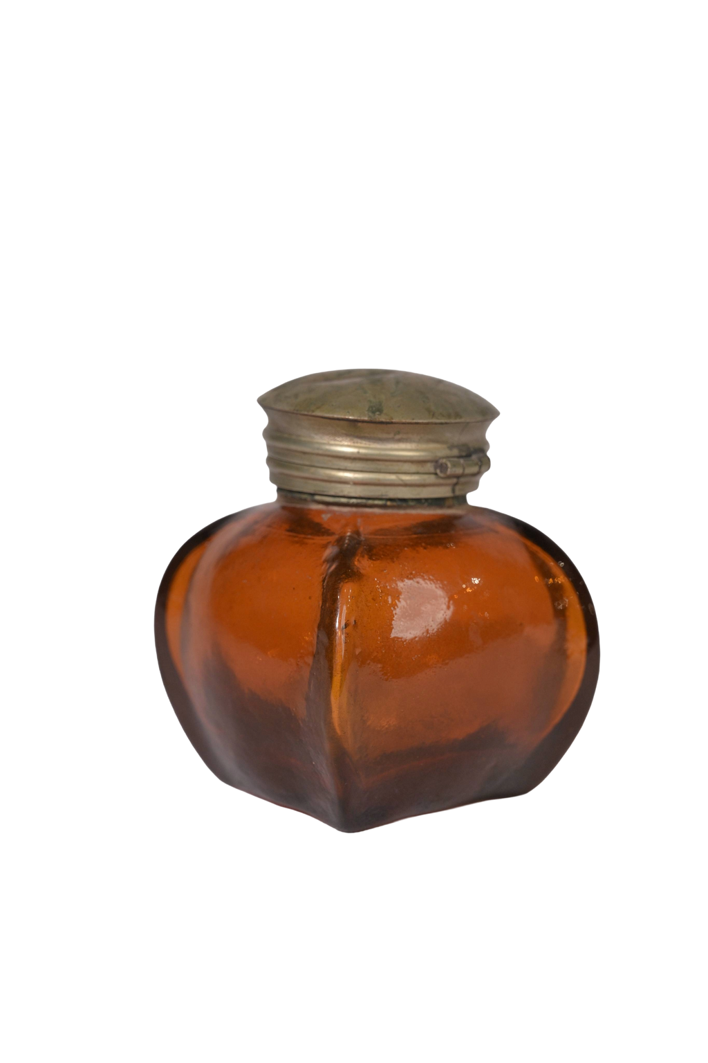 Vintage Amber Glass Perfume Bottle