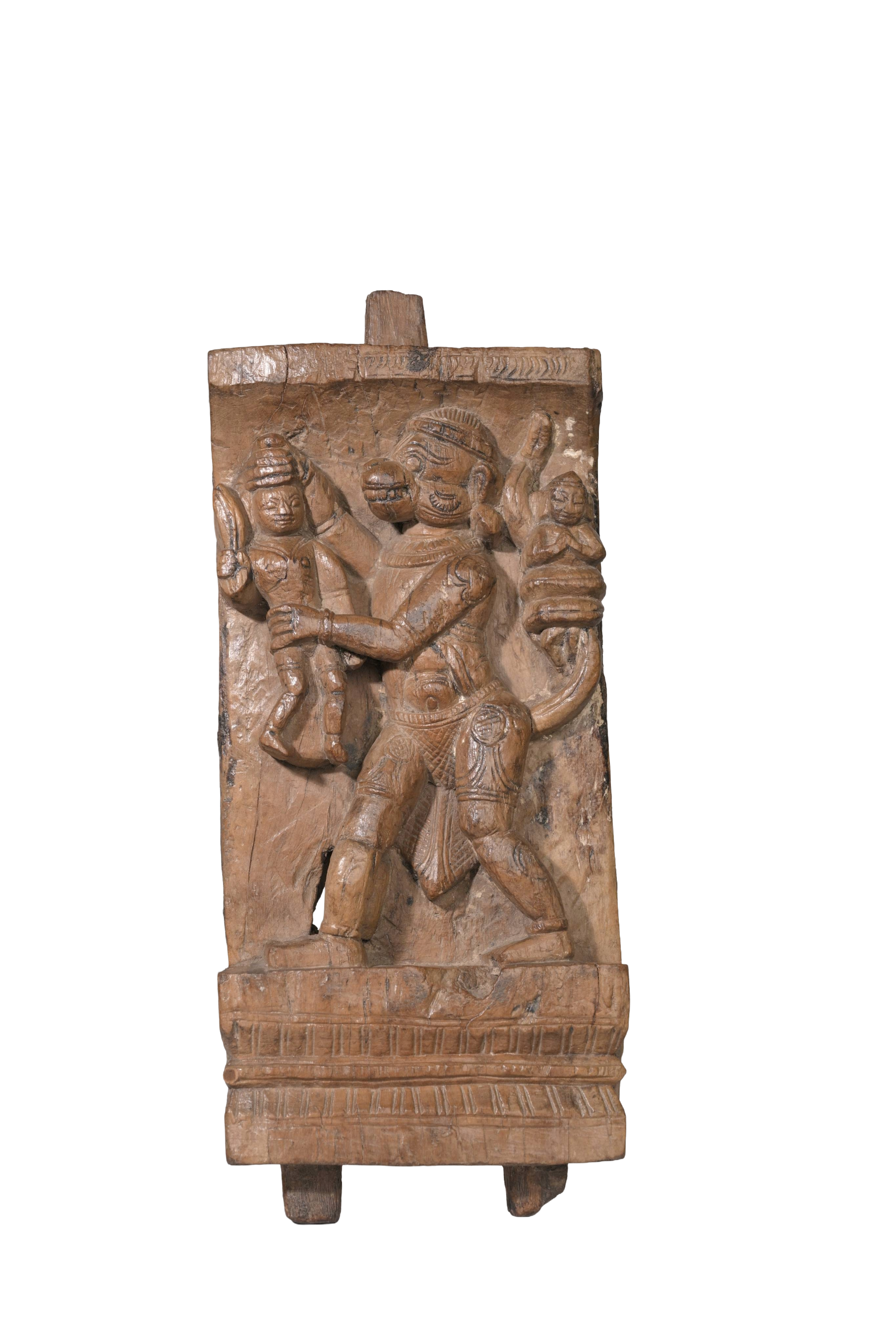 Hanuman Wooden Relief Panel
