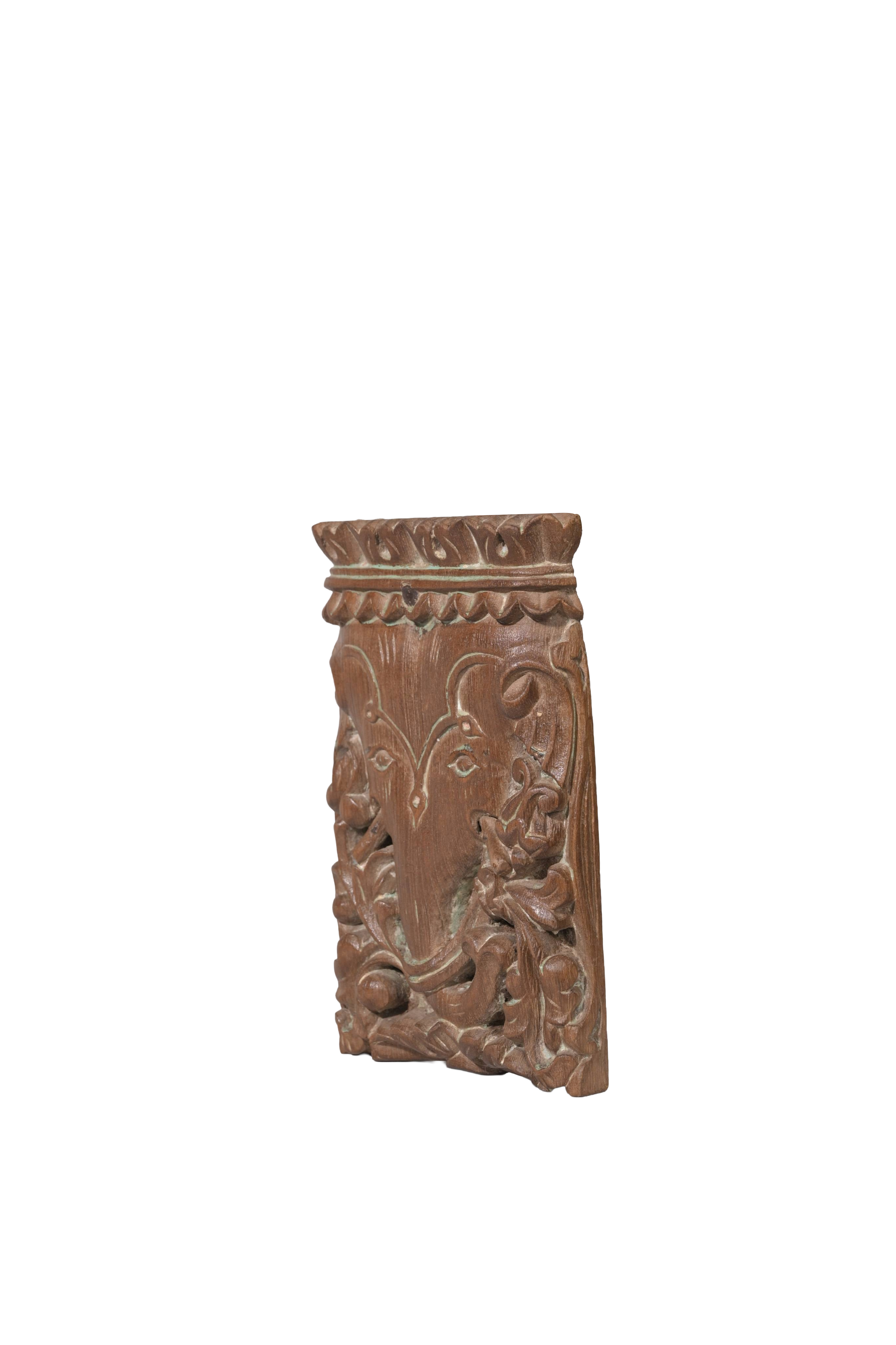 Carved Ganesha Wooden Wall Panel