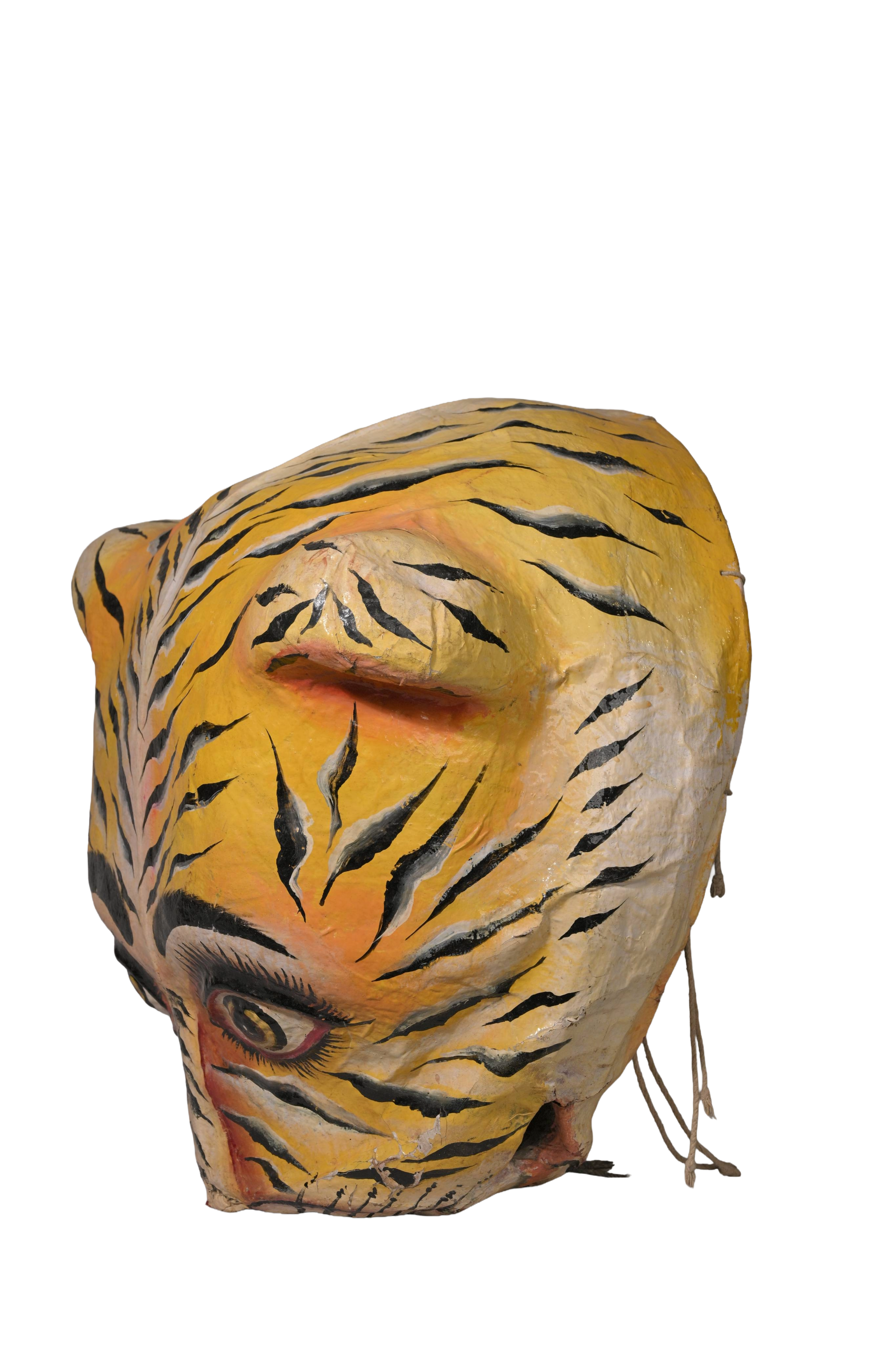 Painted Tiger Folk Wall Mask