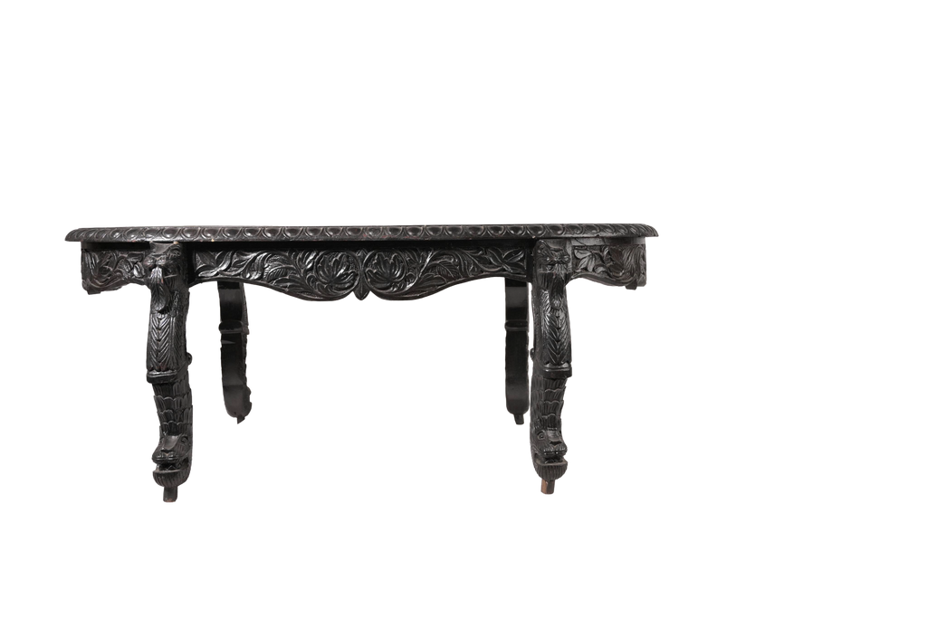 Aurelia Noir Hand-Carved Coffee Table