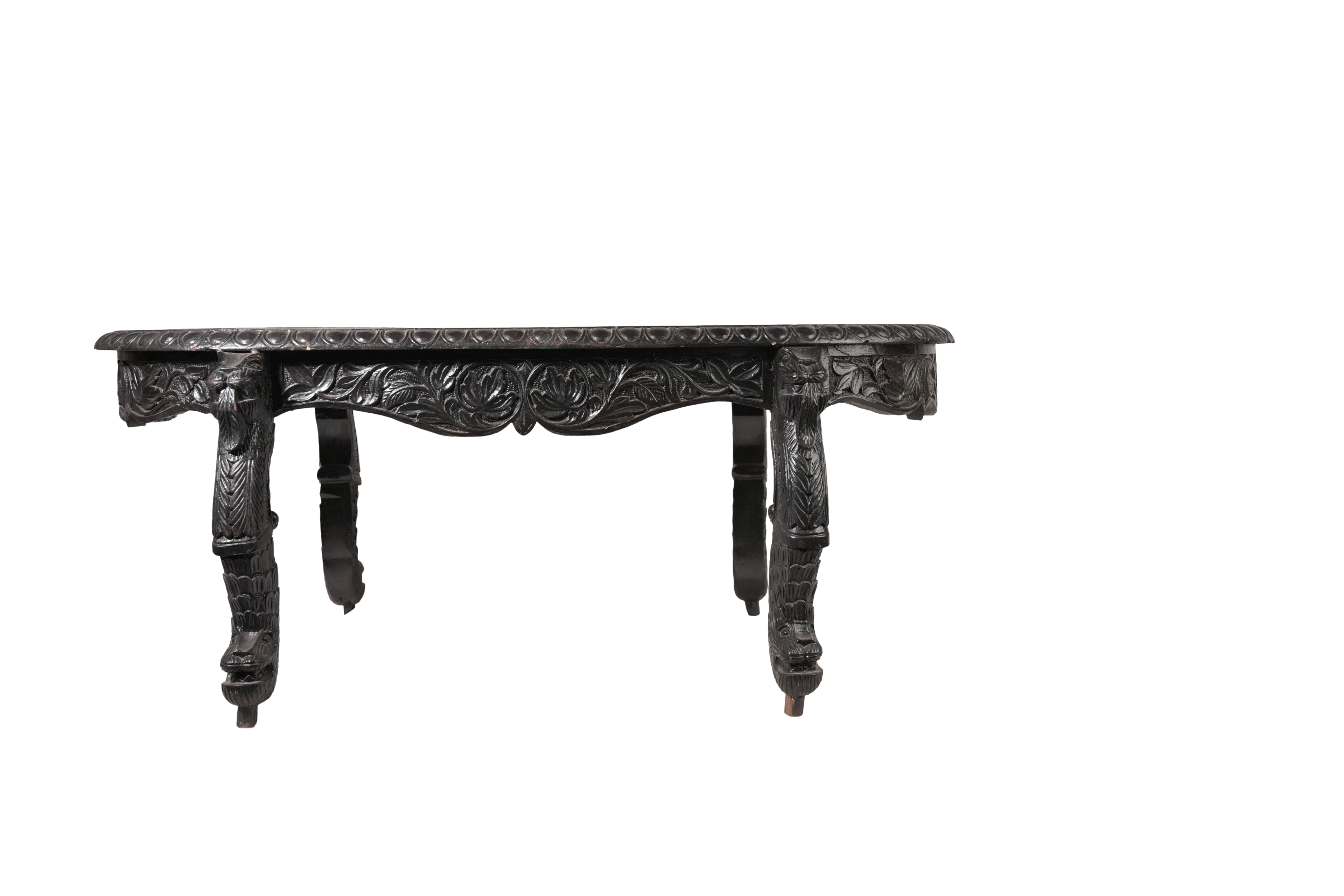 Aurelia Noir Hand-Carved Coffee Table