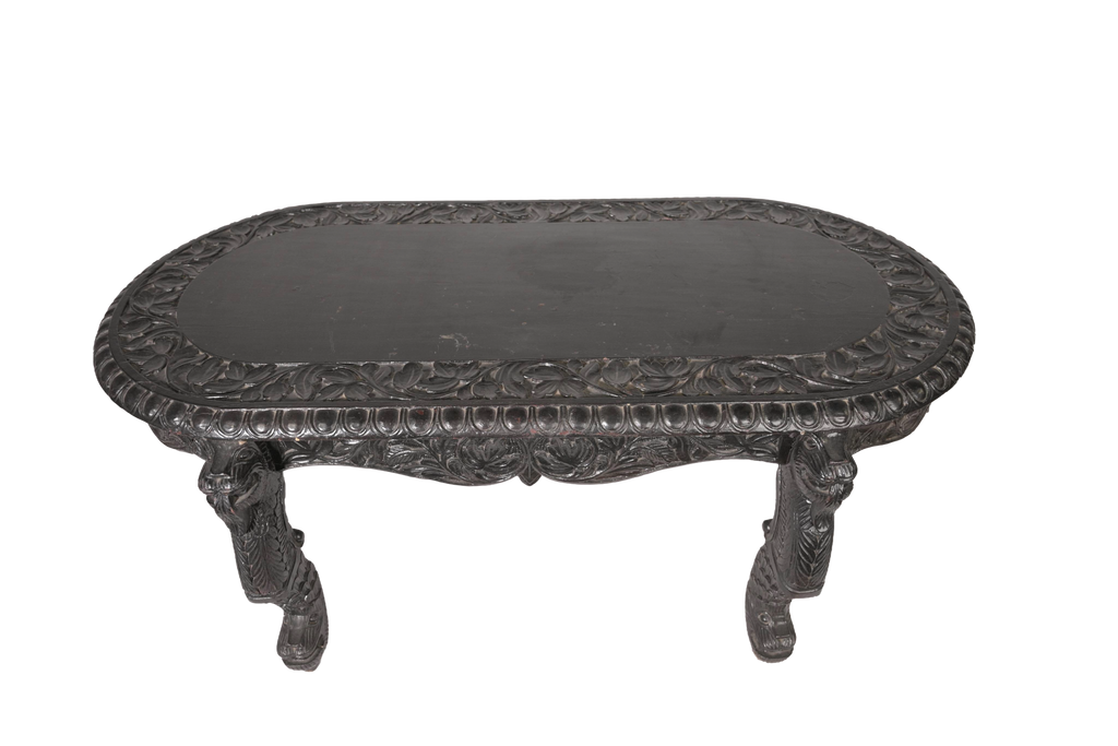 Aurelia Noir Hand-Carved Coffee Table