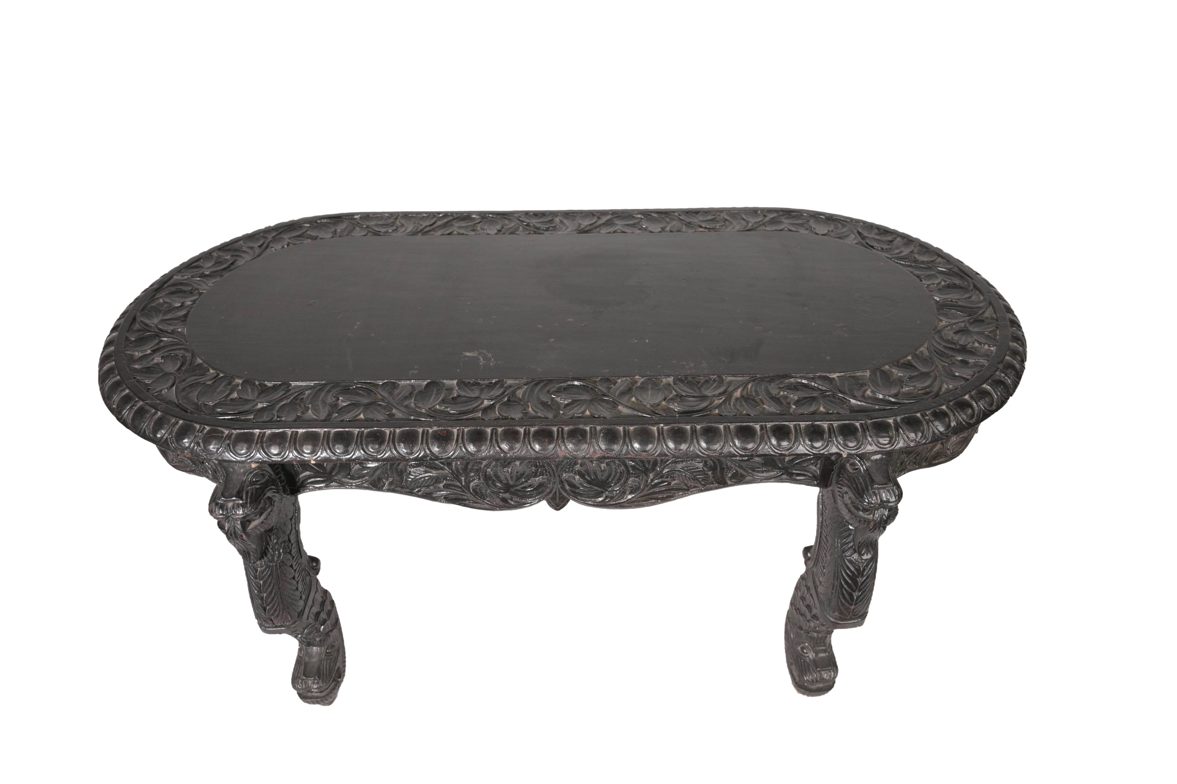 Aurelia Noir Hand-Carved Coffee Table
