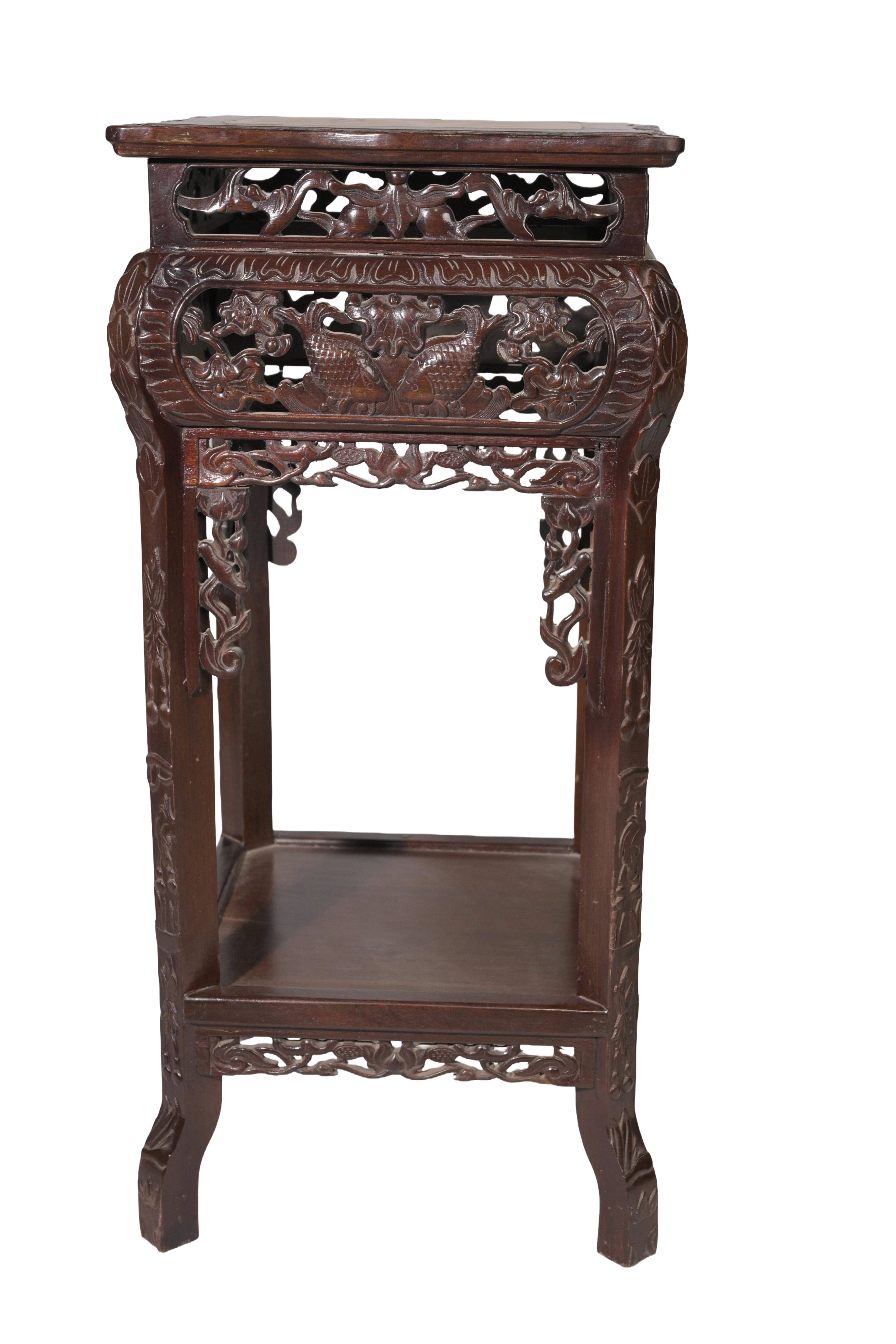 Imperial Scholar Marble Top Display Pedestal