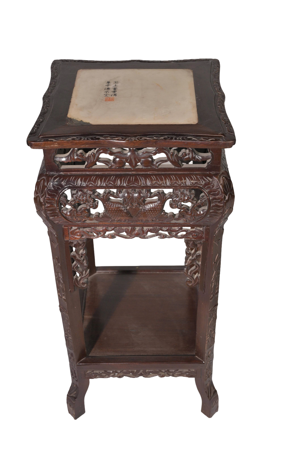 Imperial Scholar Marble Top Display Pedestal