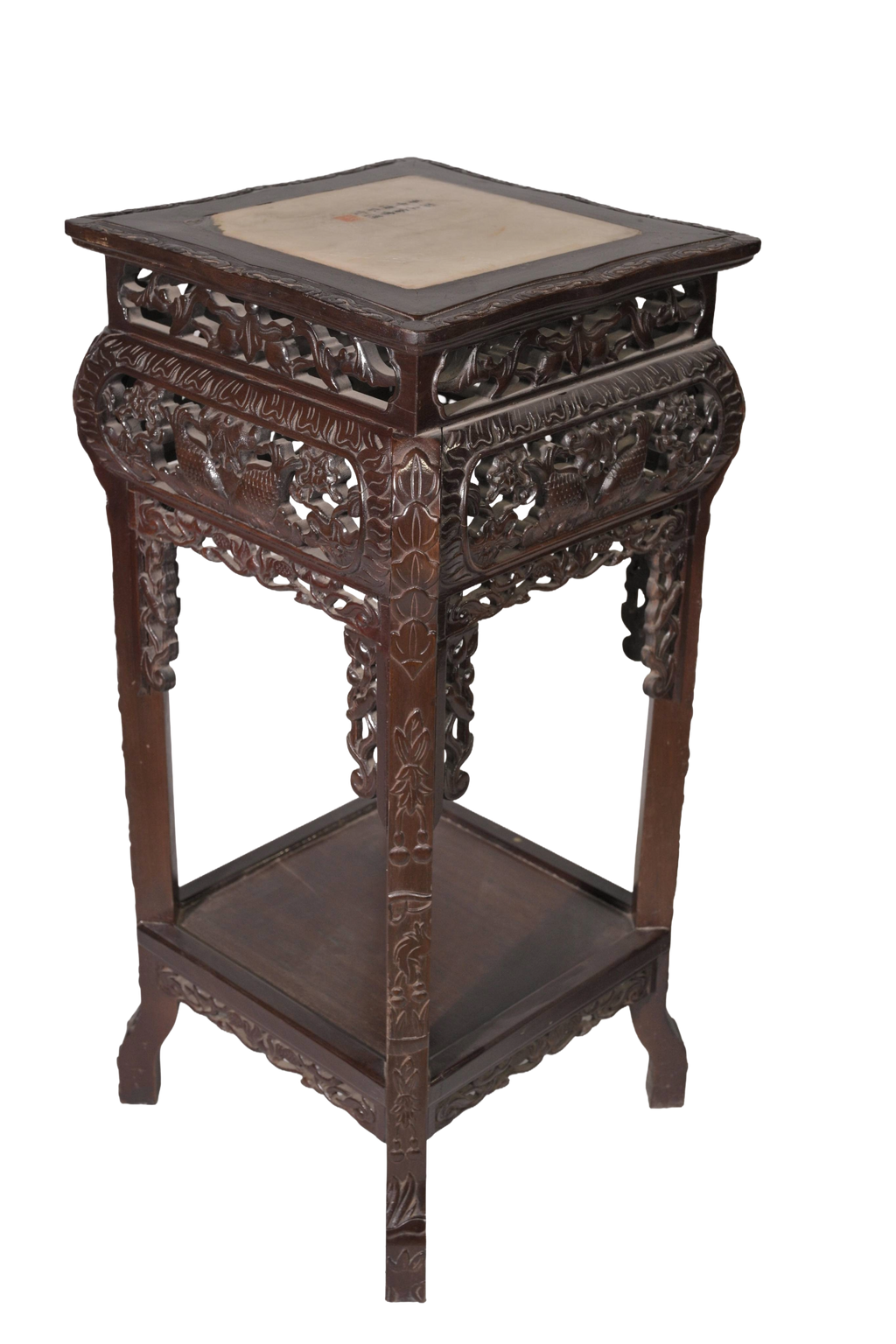 Imperial Scholar Marble Top Display Pedestal