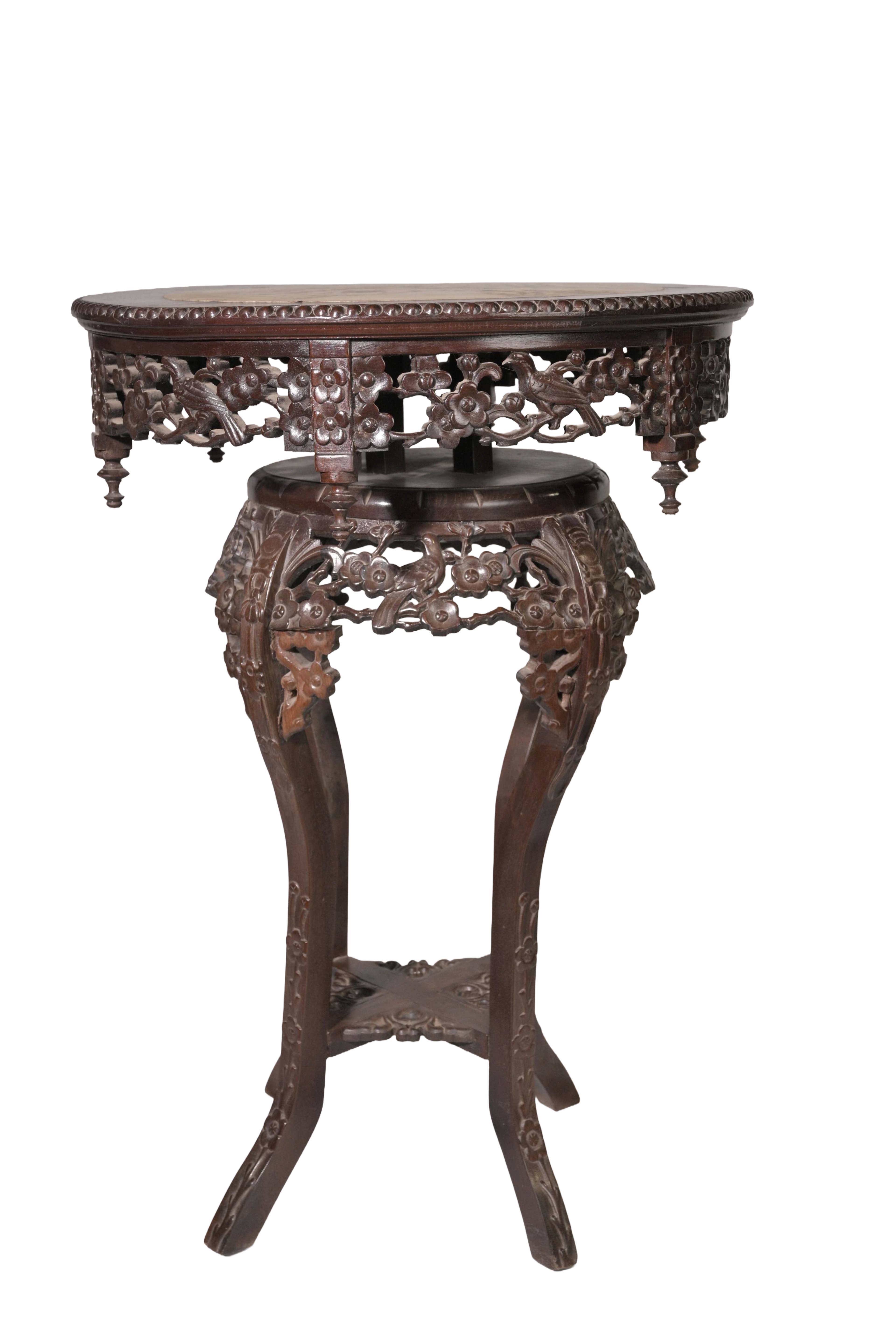 Dynasty Marble Inlay Accent Table