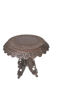 Maharaja Hand-Carved Lotus Pedestal Table