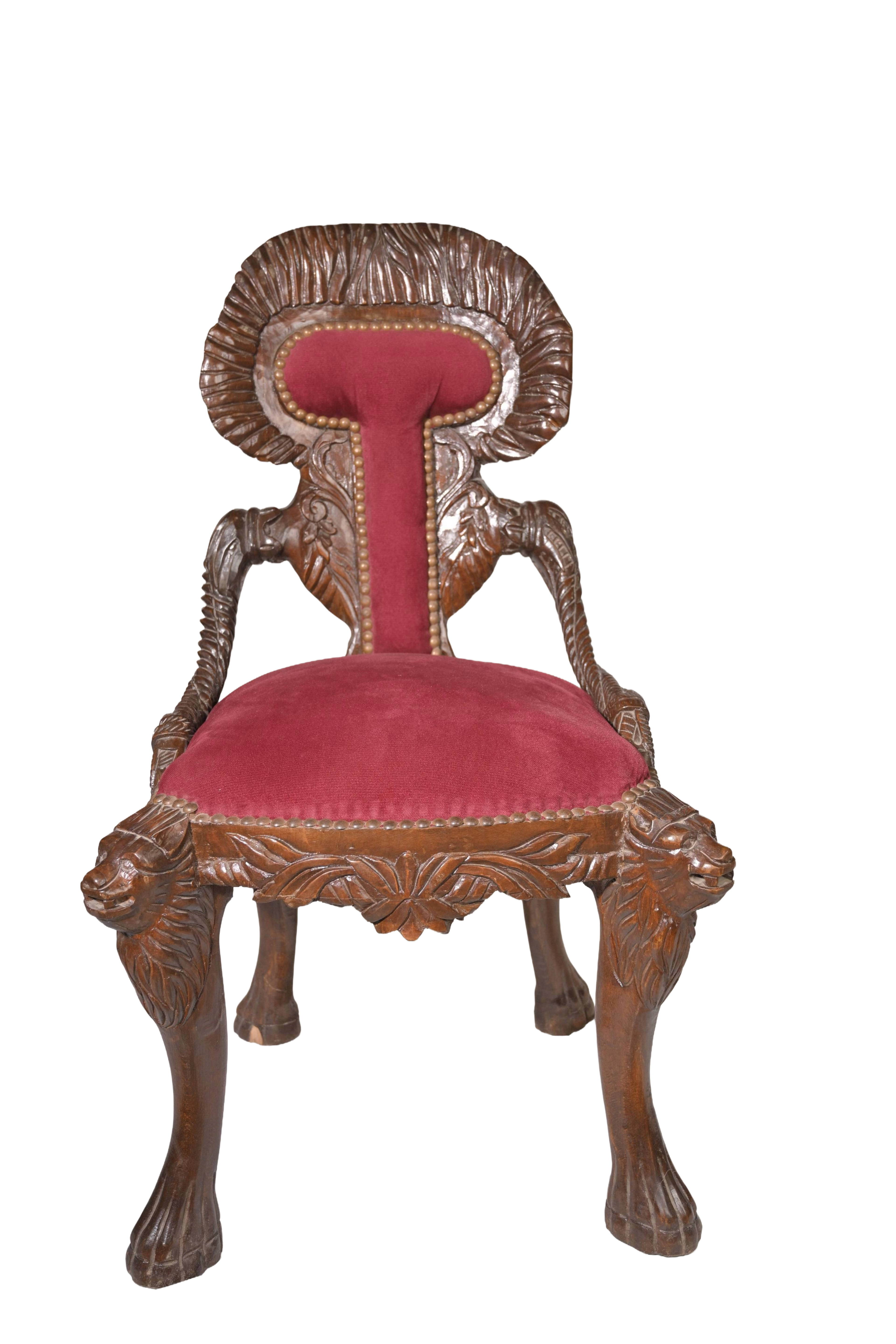 Regal Lion Arm Accent Chair