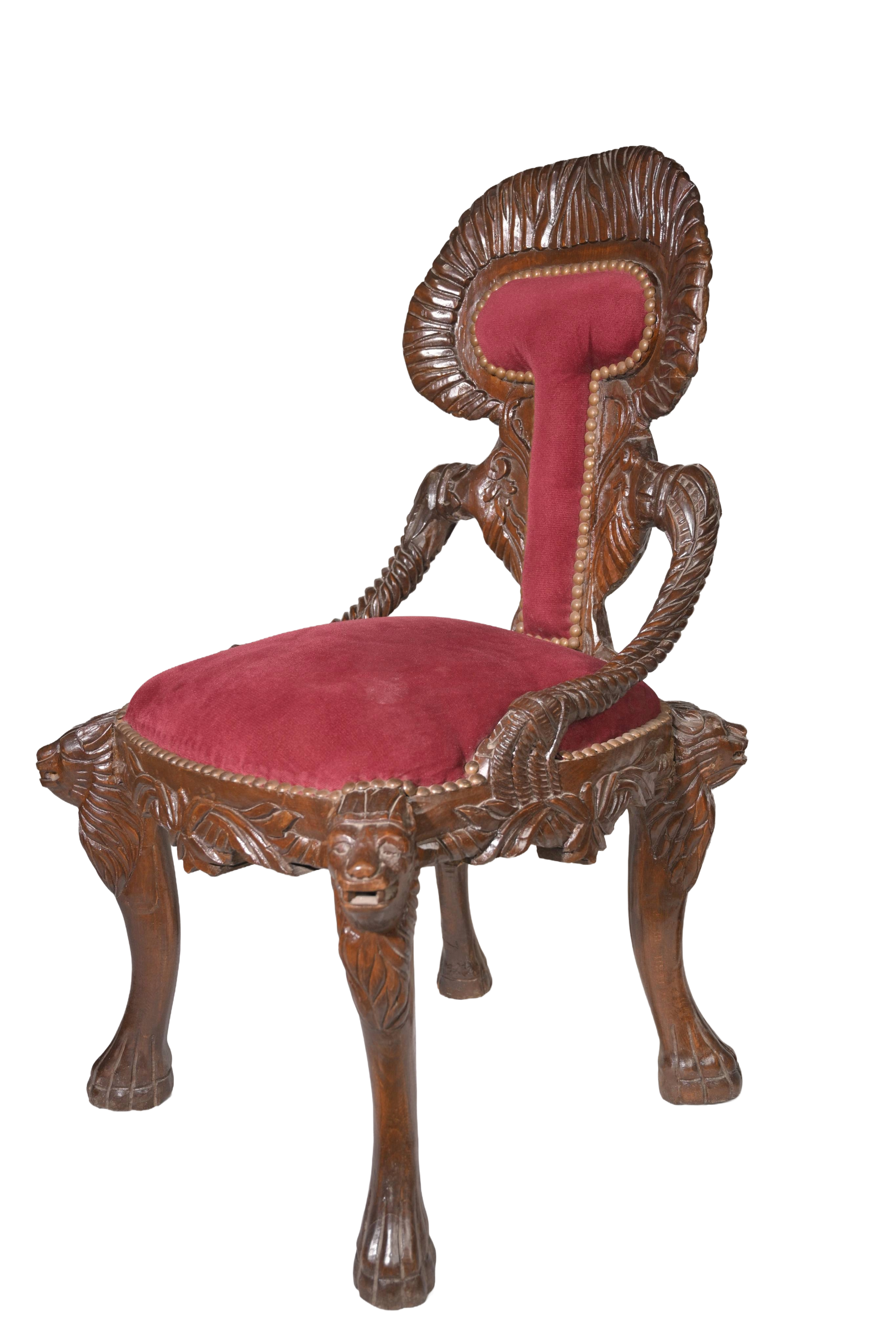 Regal Lion Arm Accent Chair
