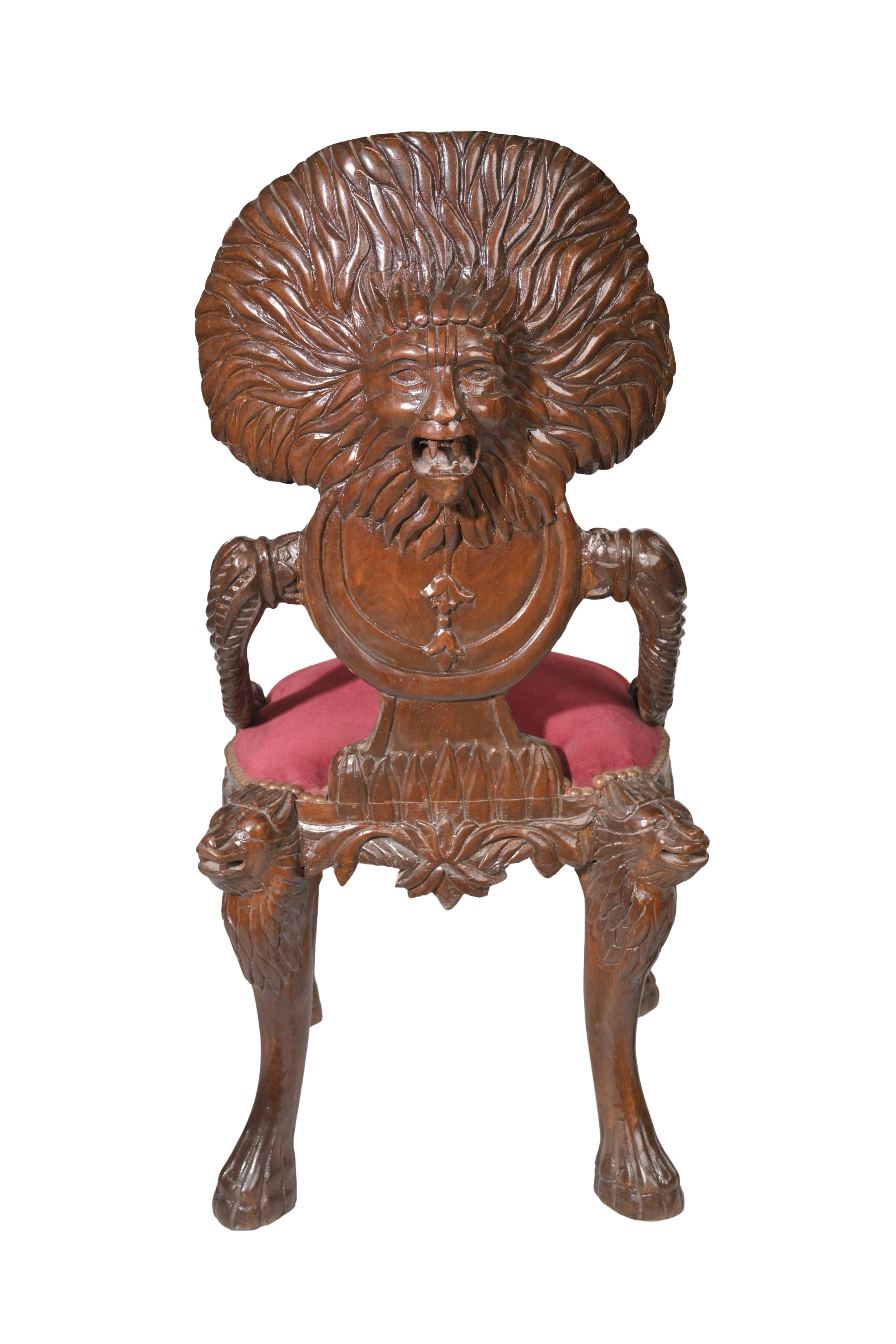 Regal Lion Arm Accent Chair