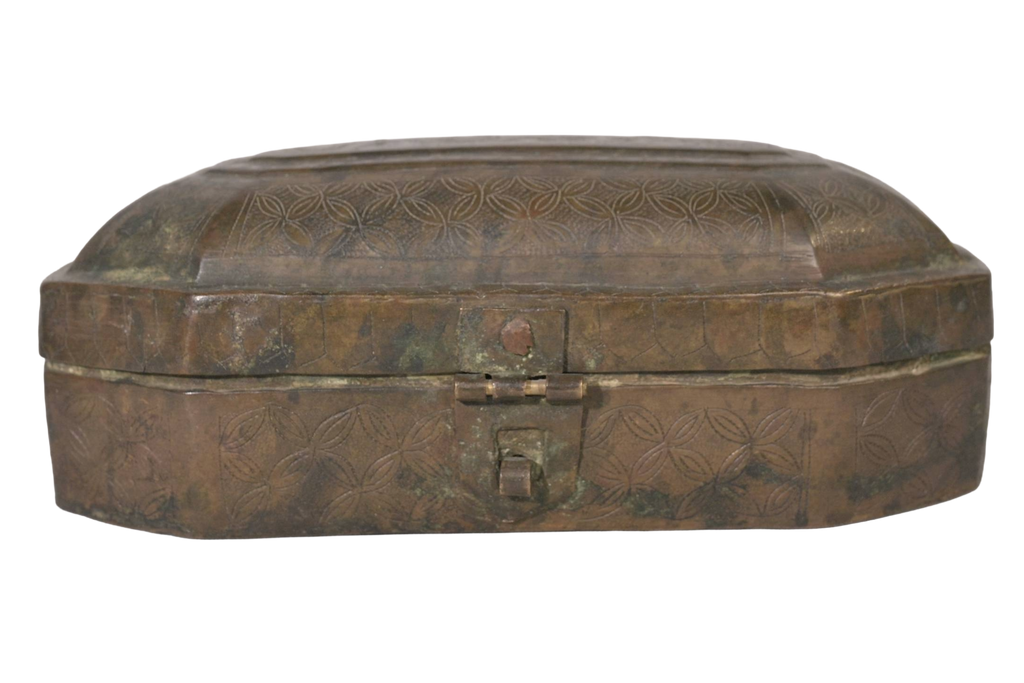 Antique Copper Hinged Storage Box
