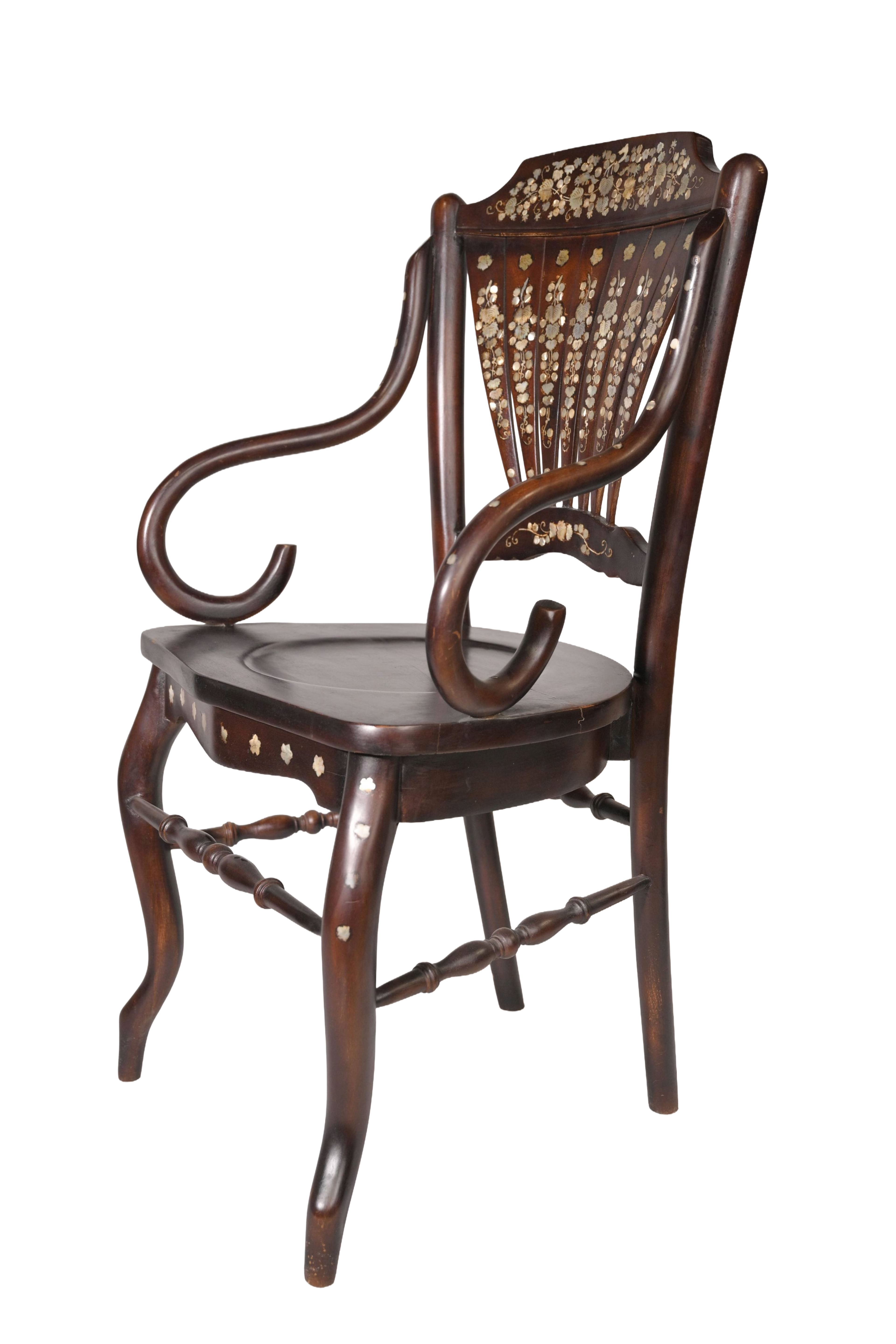 Victorian Mother-of-Pearl Inlay Armchair