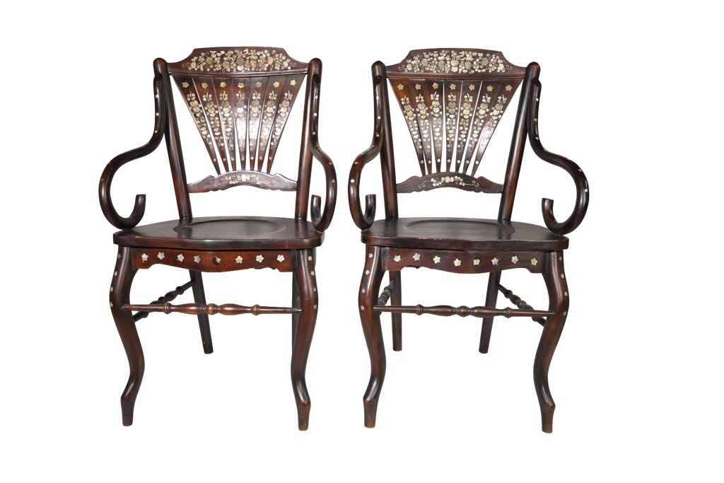 Victorian Mother-of-Pearl Inlay Armchair