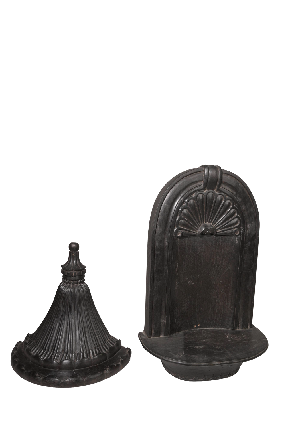 Hand-Carved Ebony Temple Kalash Shrine (SET)