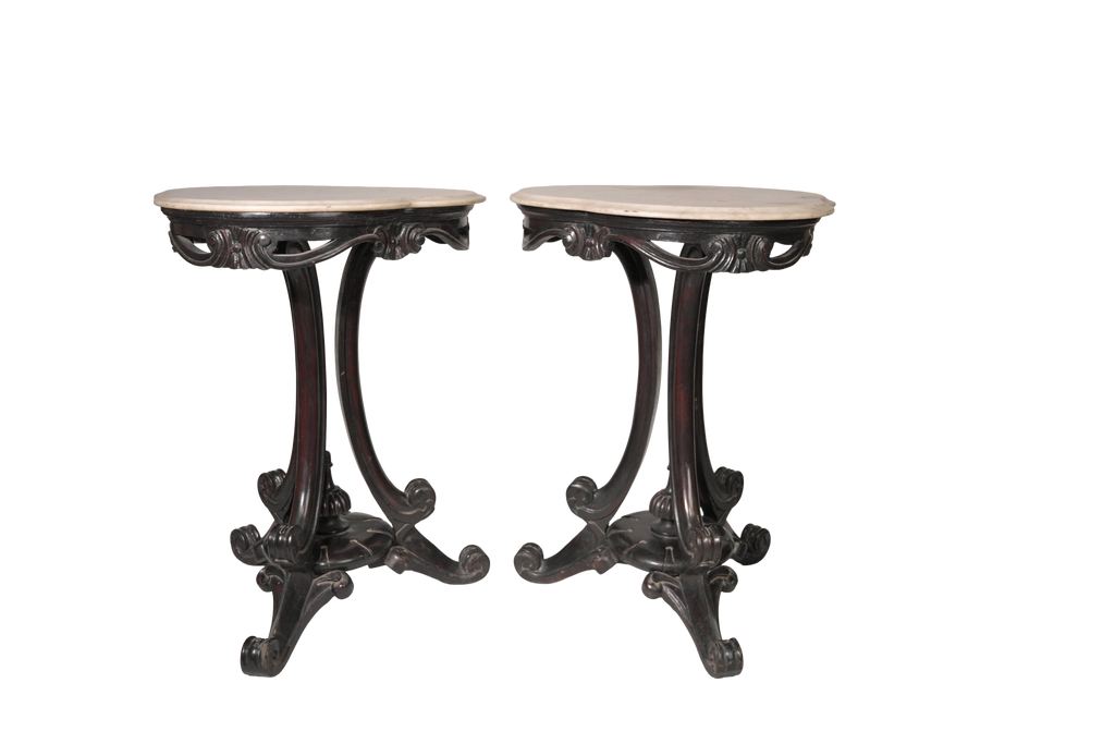Luxury Victorian Marble Top Accent Table