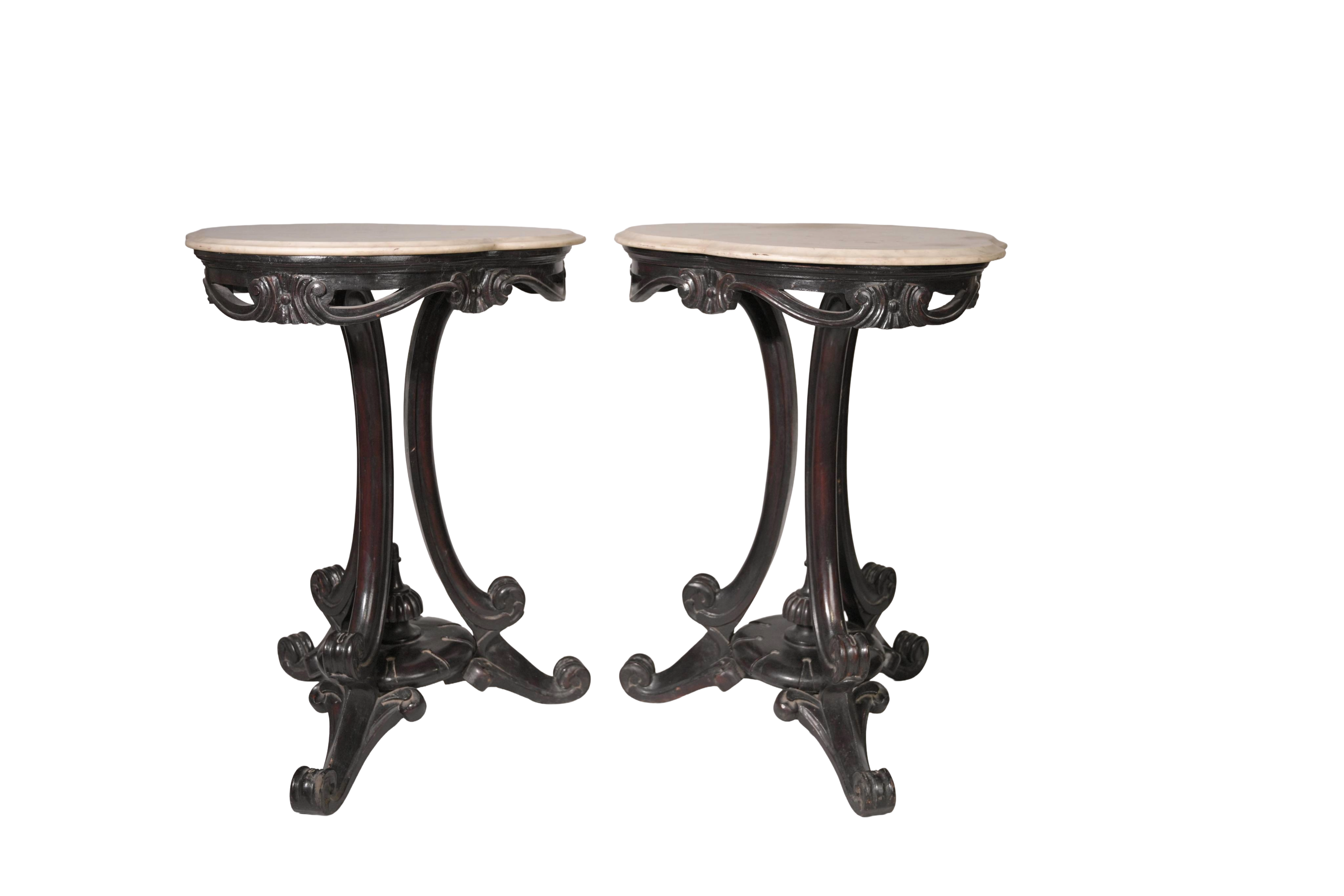 Luxury Victorian Marble Top Accent Table
