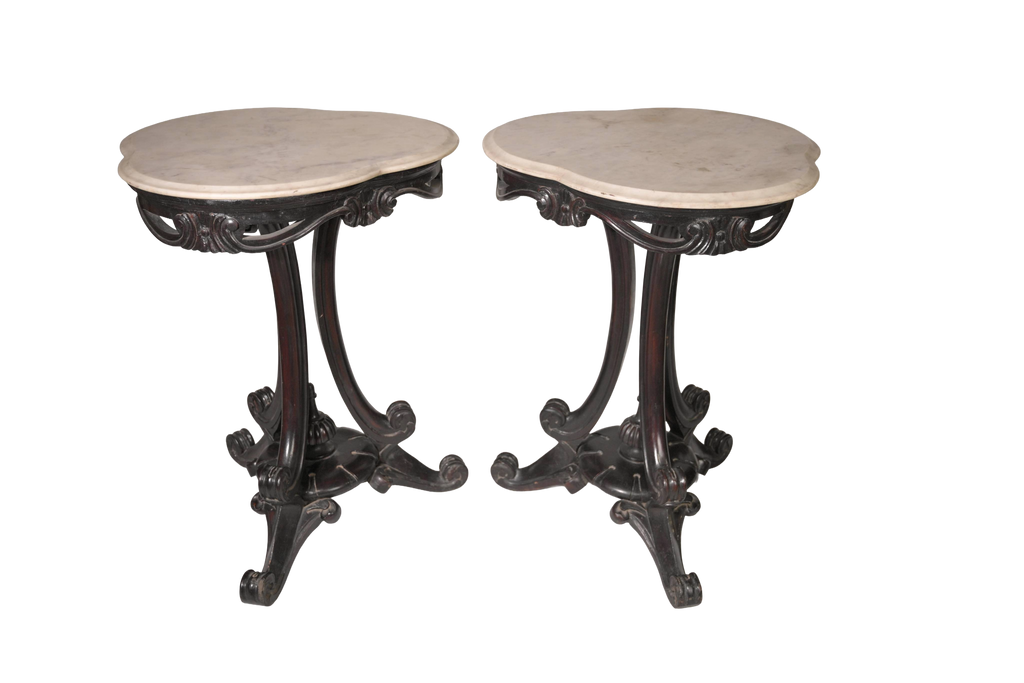 Luxury Victorian Marble Top Accent Table