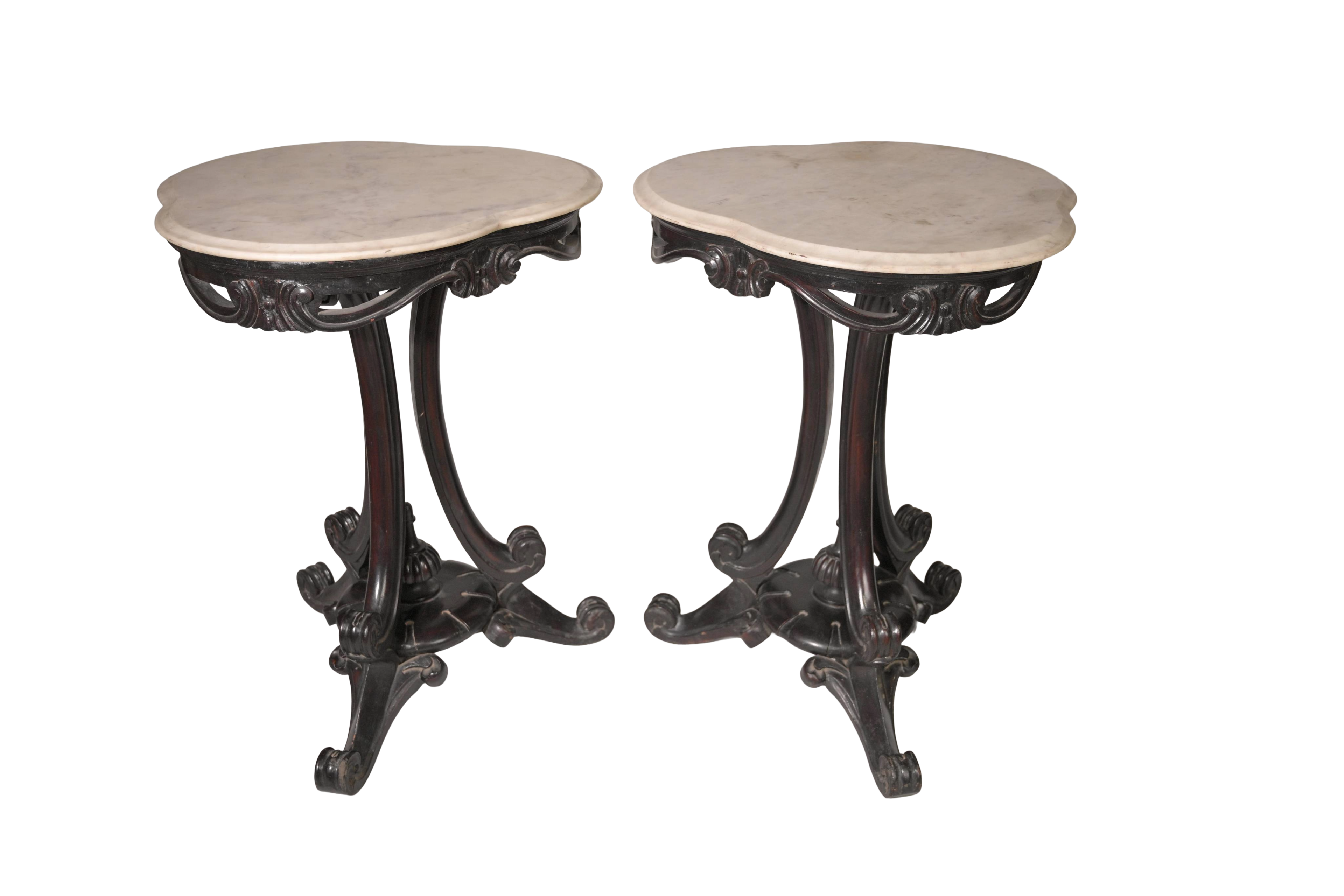 Luxury Victorian Marble Top Accent Table