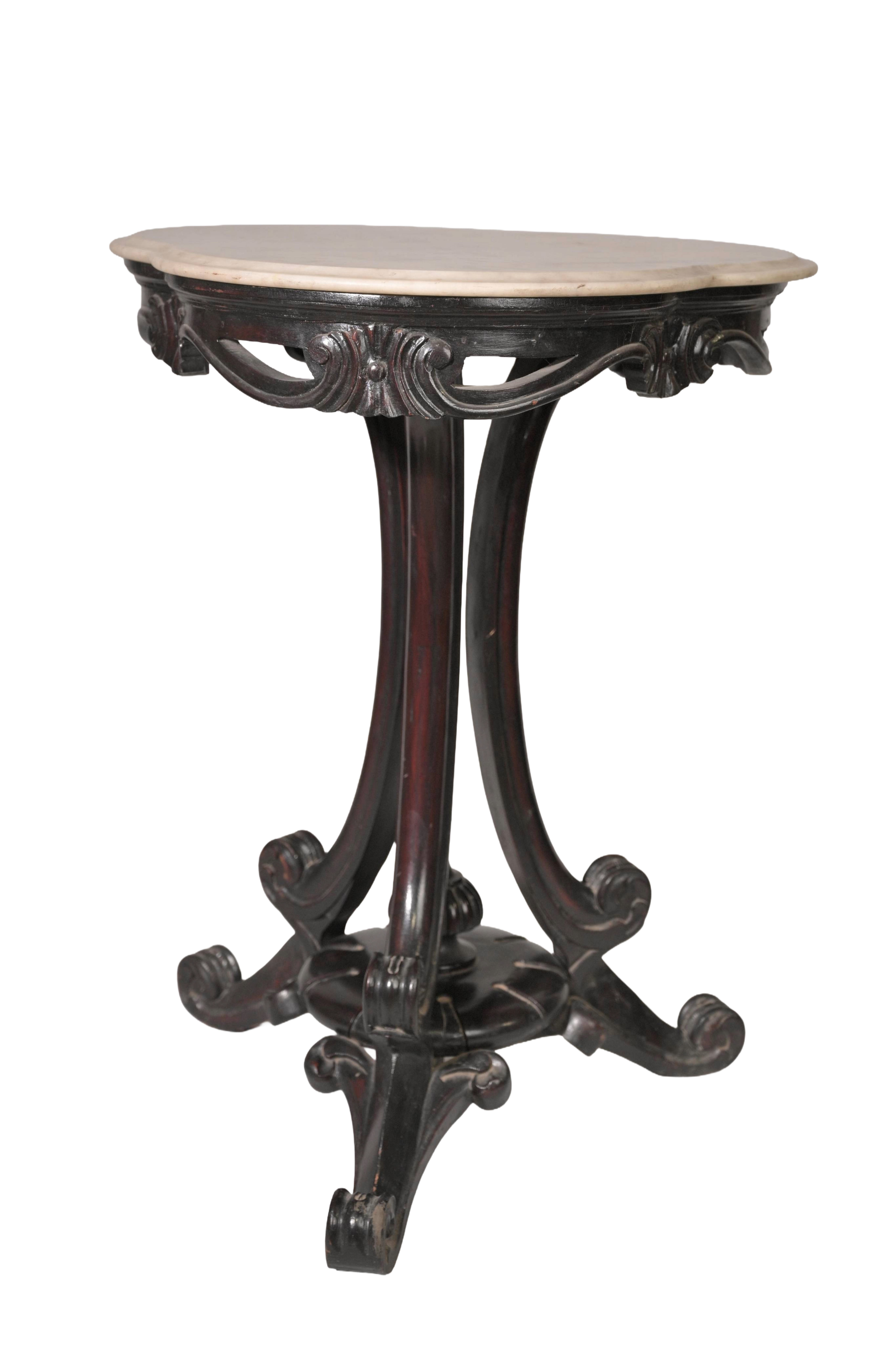 Luxury Victorian Marble Top Accent Table