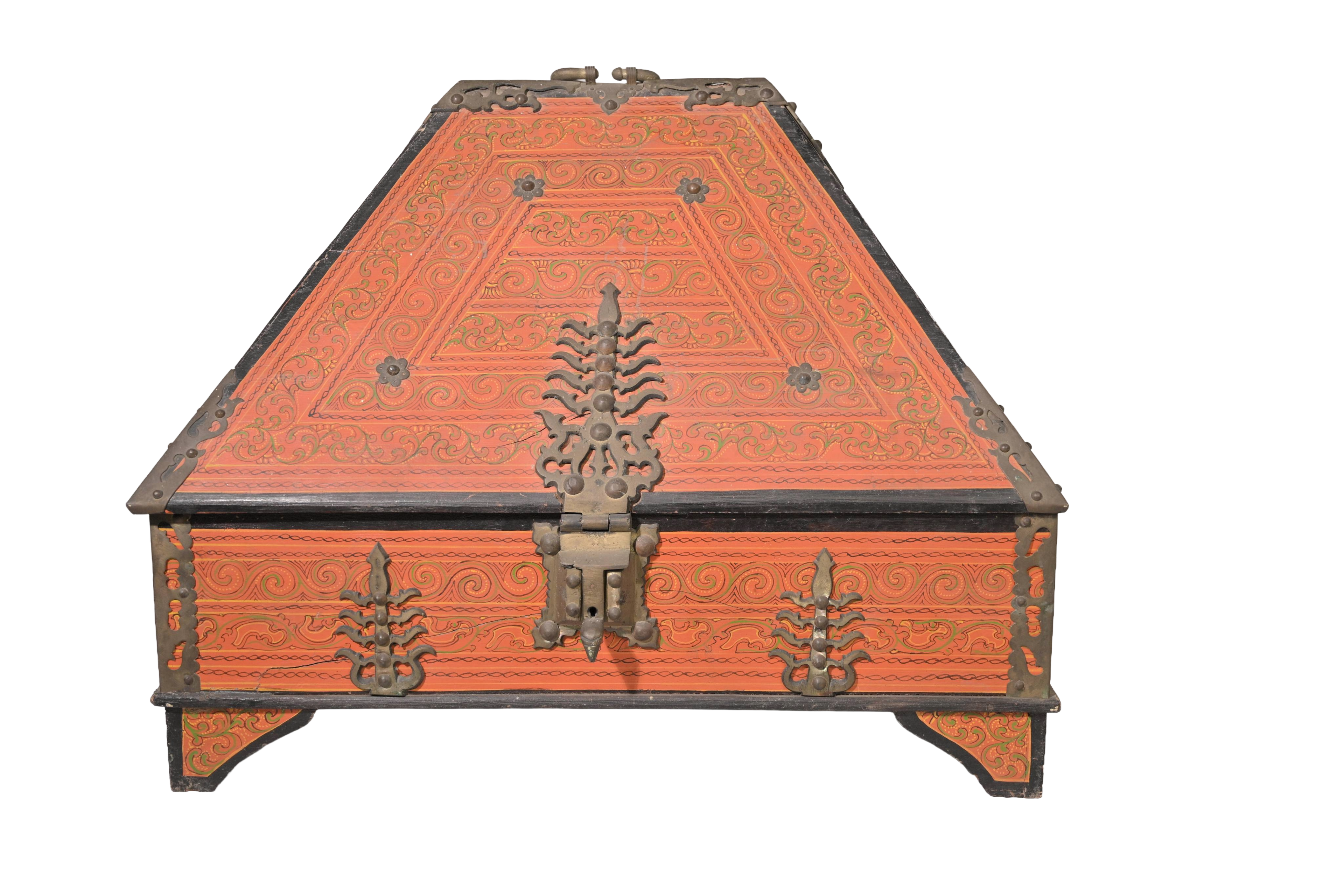 Vintage Hand-Painted Wooden Jewelry Chest