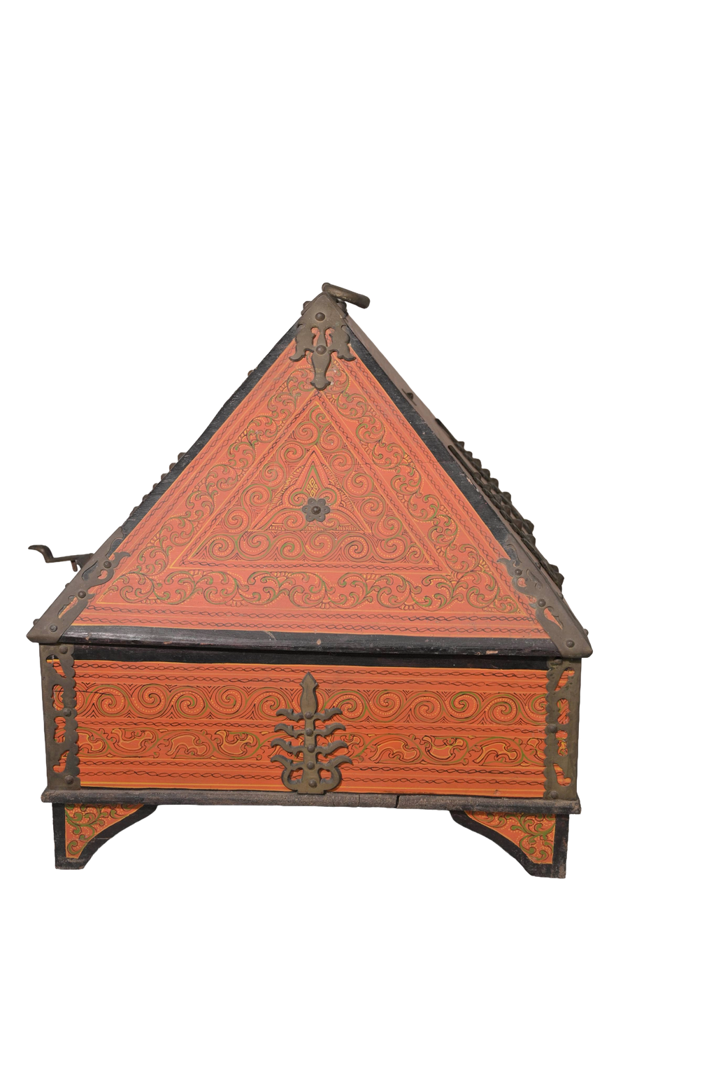 Vintage Hand-Painted Wooden Jewelry Chest