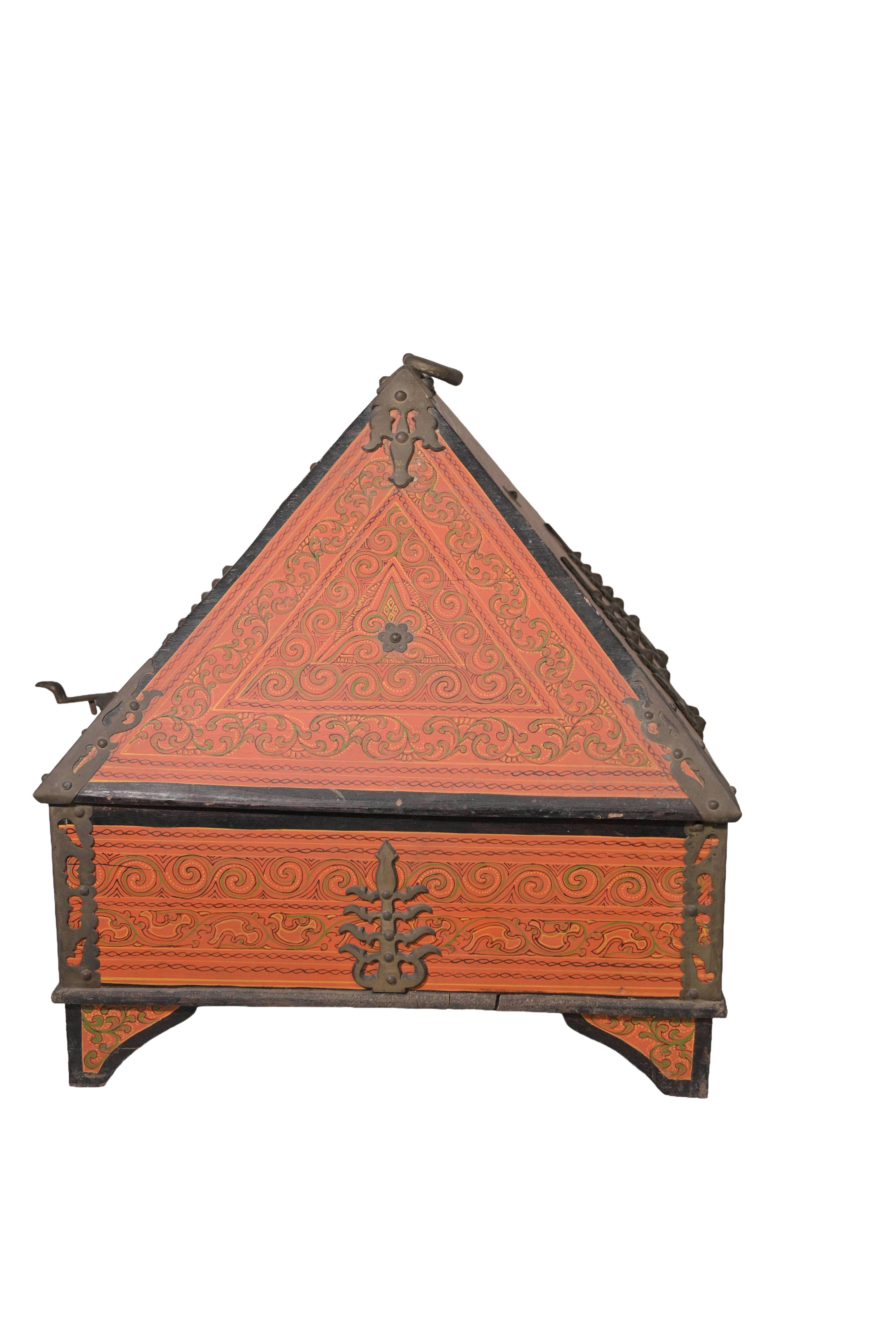 Vintage Hand-Painted Wooden Jewelry Chest