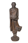 Antique Wooden Monk Sculpture