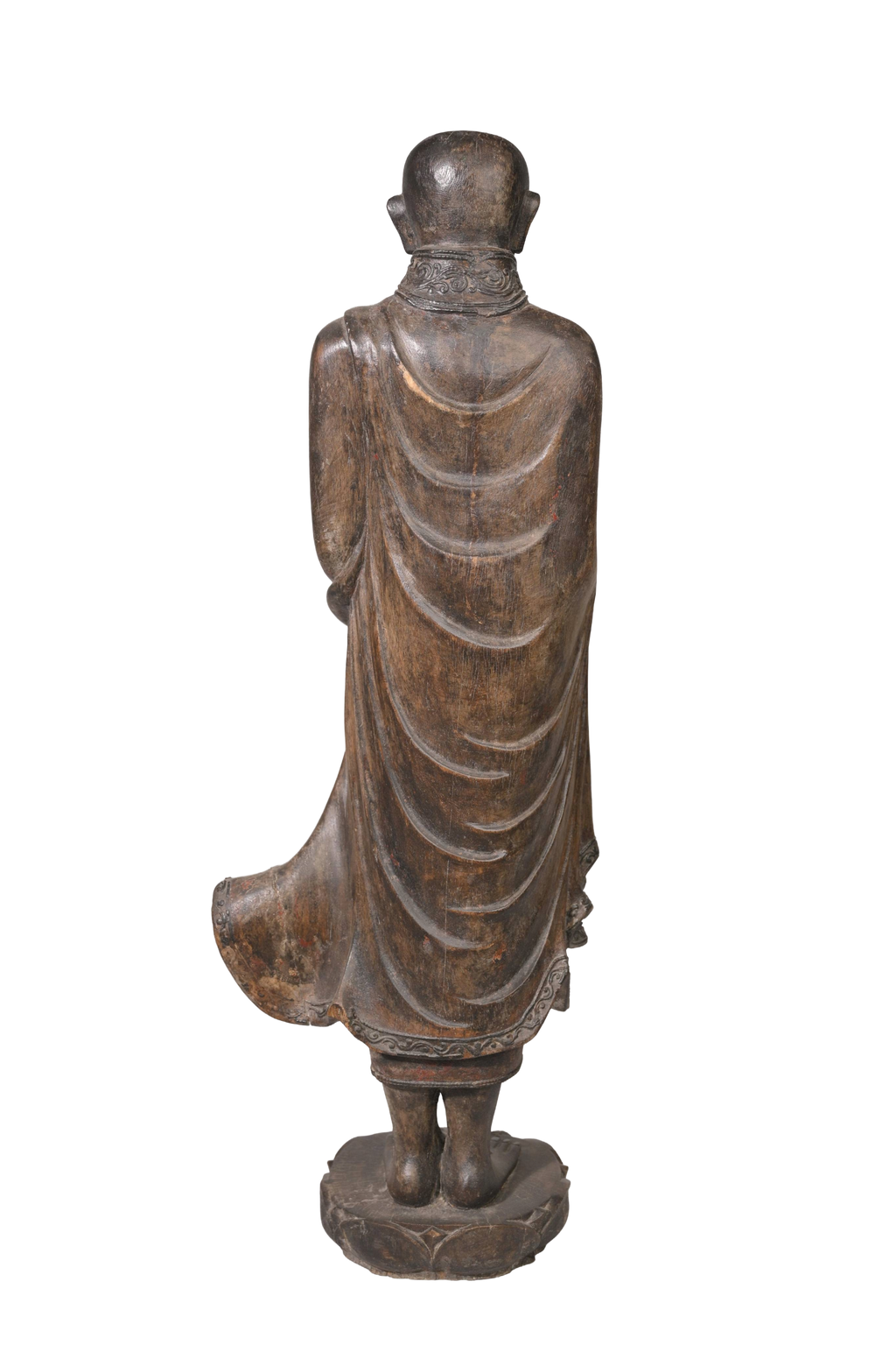 Antique Wooden Monk Sculpture